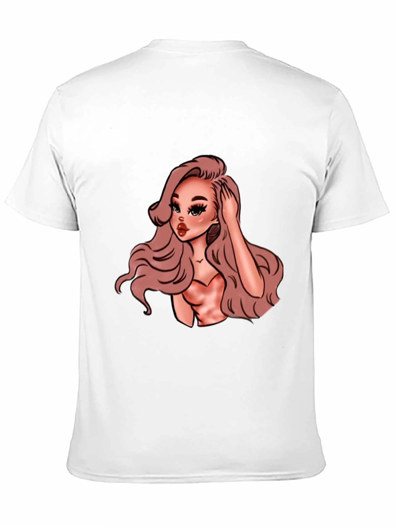 Cartoon Woman Graphic Black T-Shirt