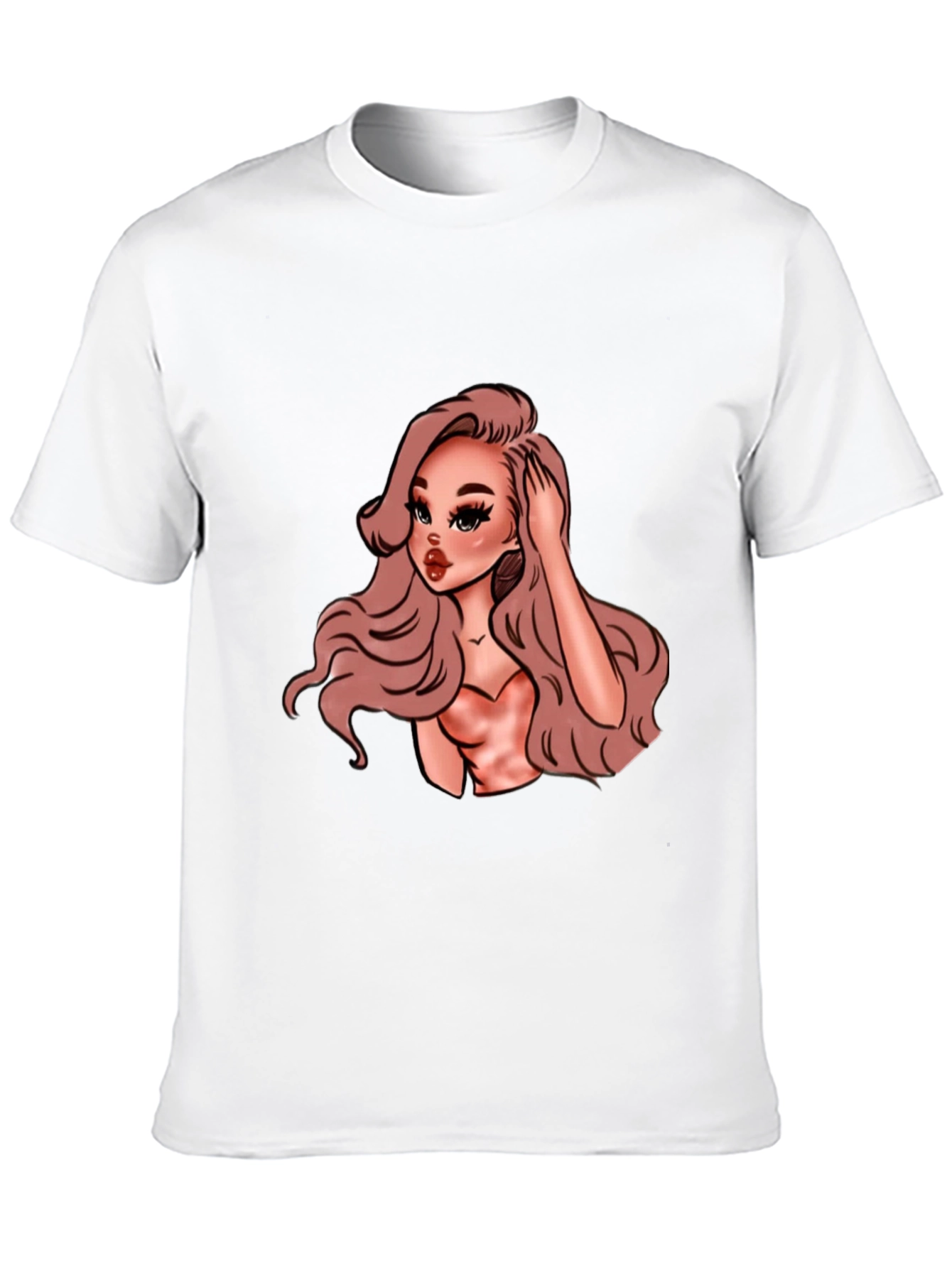 Cartoon Woman Graphic Black T-Shirt