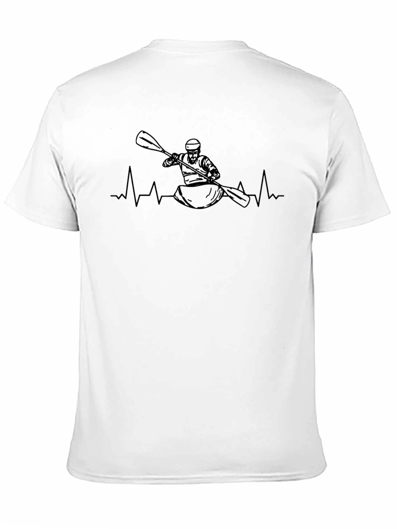 Kayaker Heartbeat Graphic Tee - Black Cotton T-Shirt