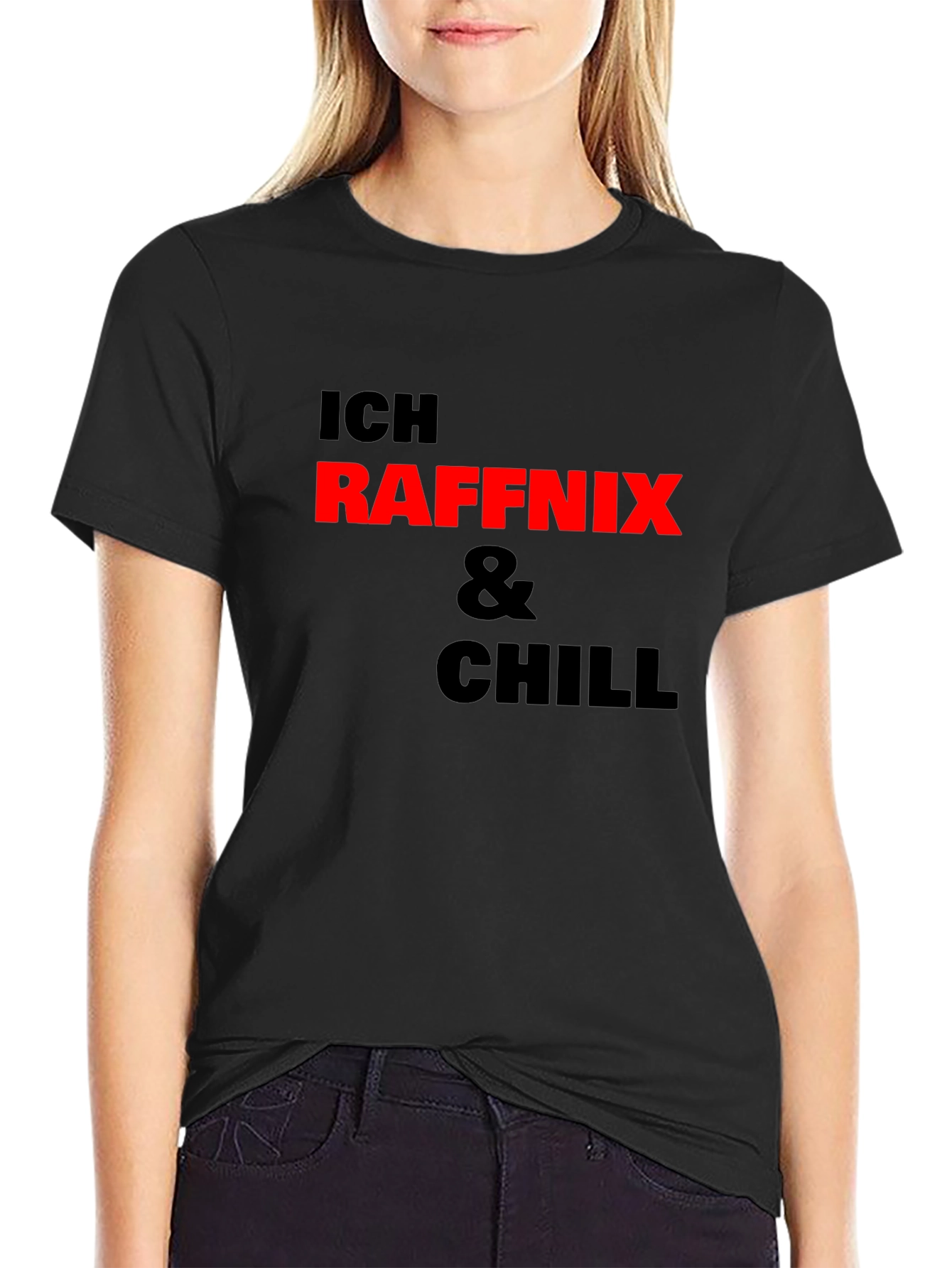 Ich Raffnix & Chill T-Shirt Black Cotton Tee
