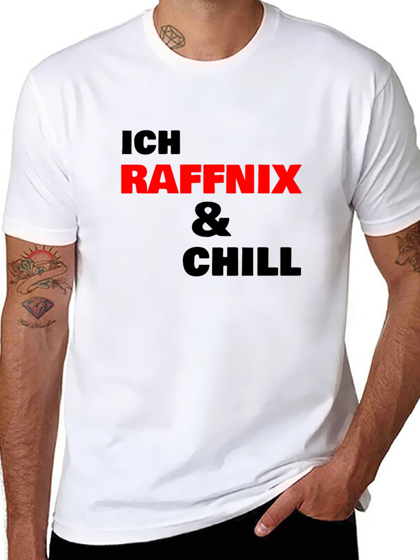 Ich Raffnix & Chill T-Shirt Black Cotton Tee