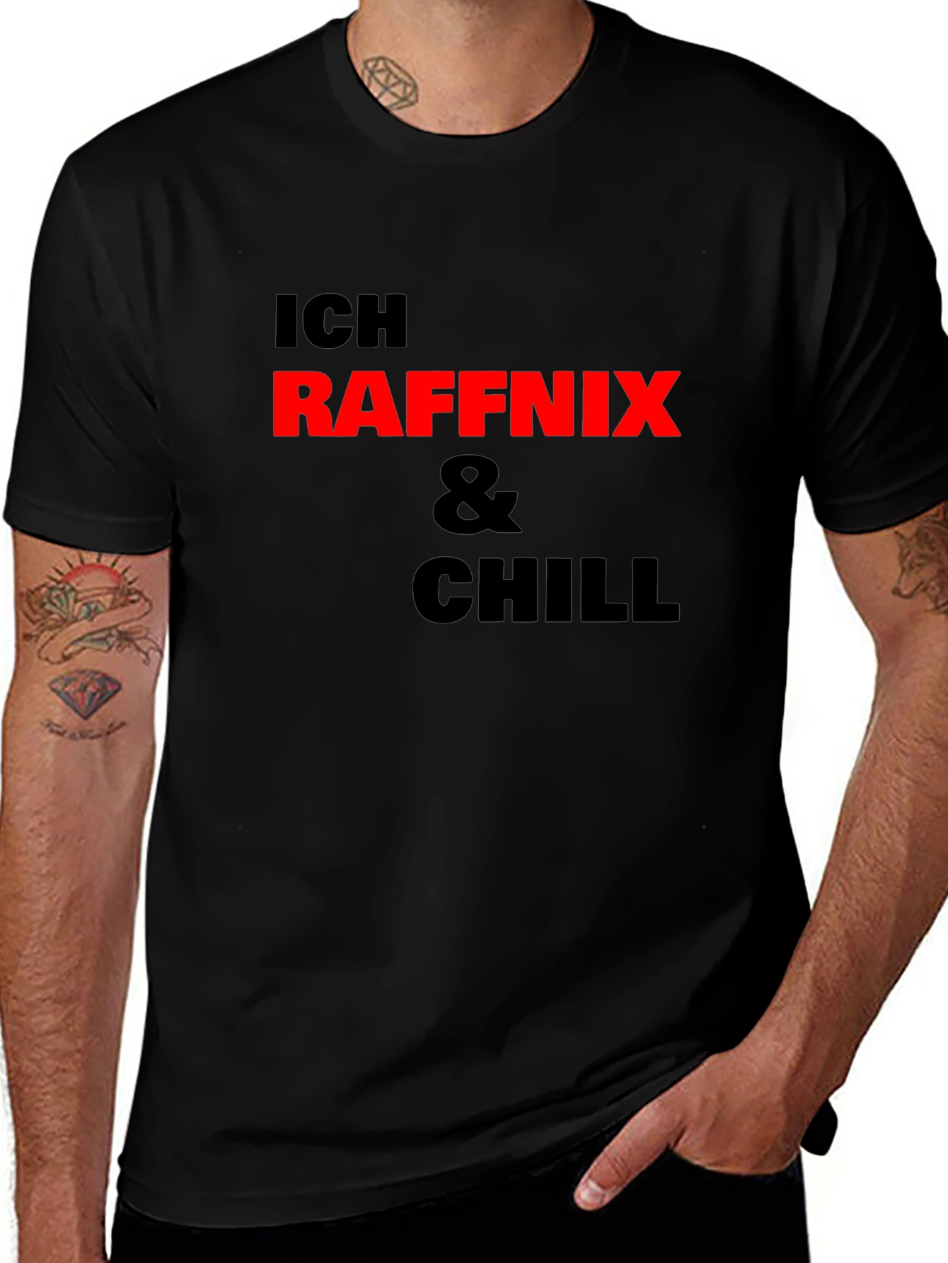 Ich Raffnix & Chill T-Shirt Black Cotton Tee
