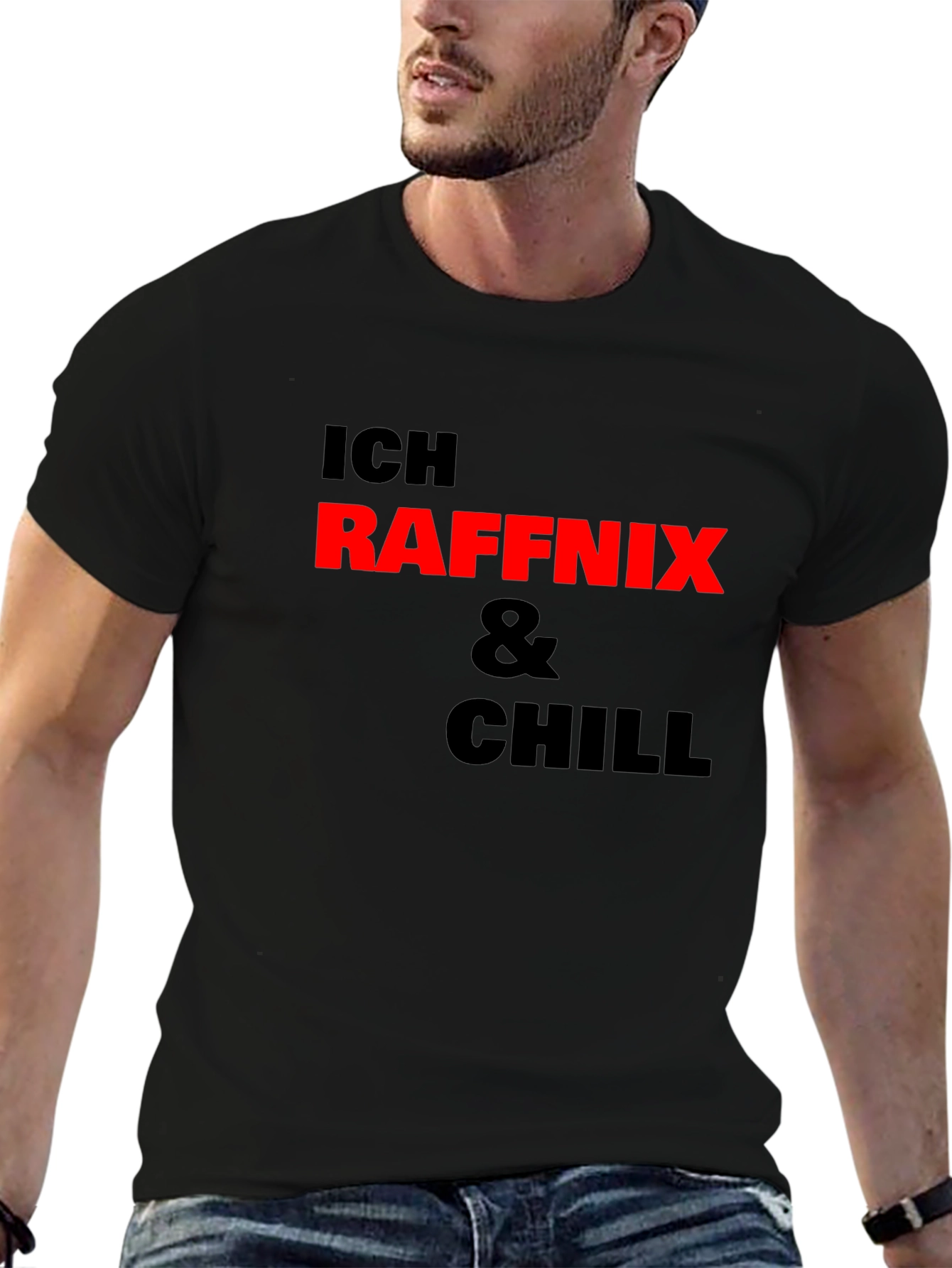 Ich Raffnix & Chill T-Shirt Black Cotton Tee