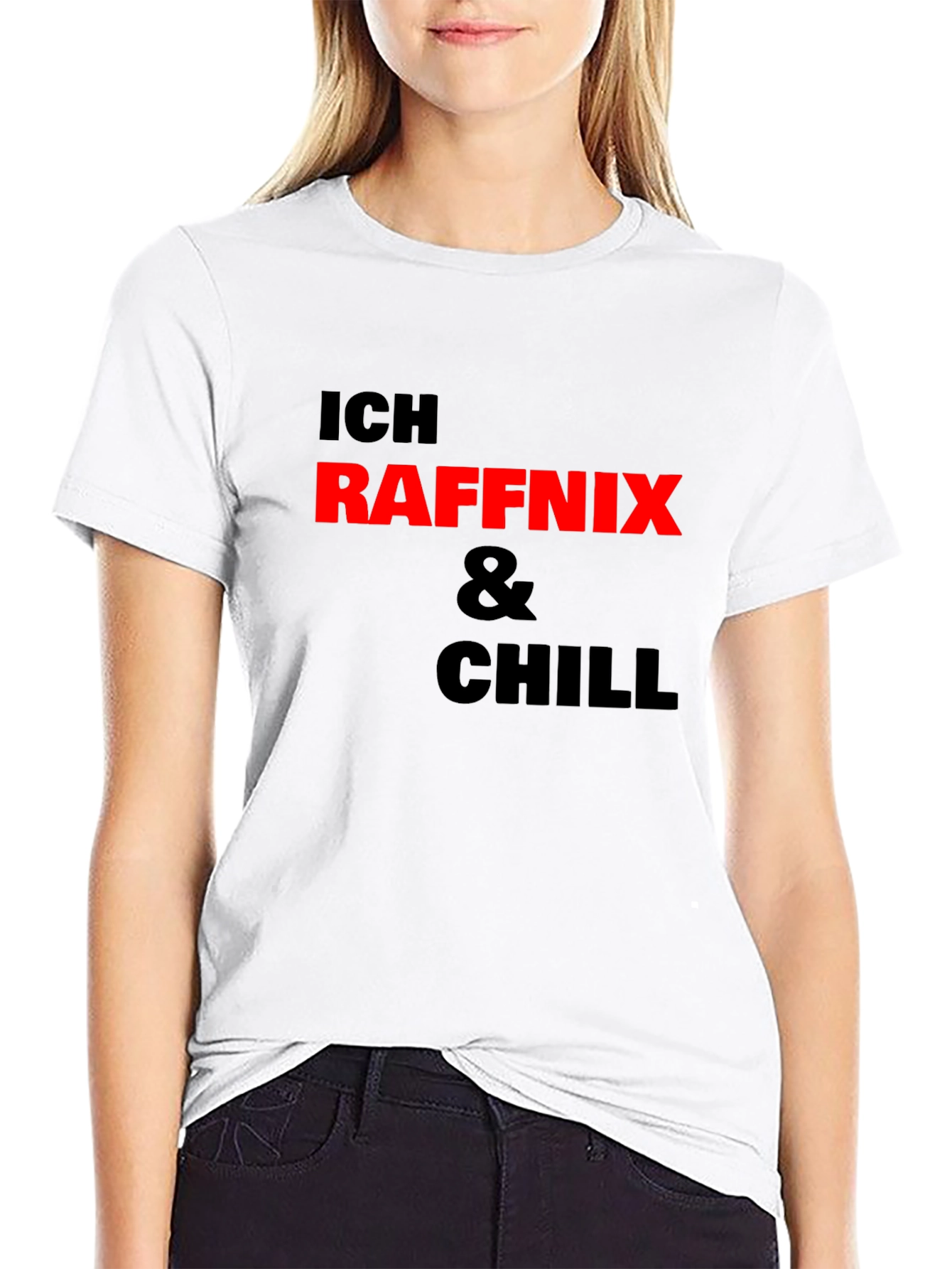 Ich Raffnix & Chill T-Shirt Black Cotton Tee