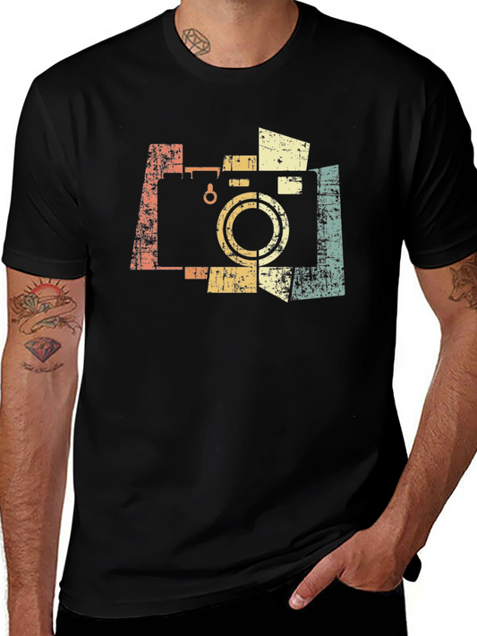 Retro Camera Graphic Tee - Vintage Style T-Shirt