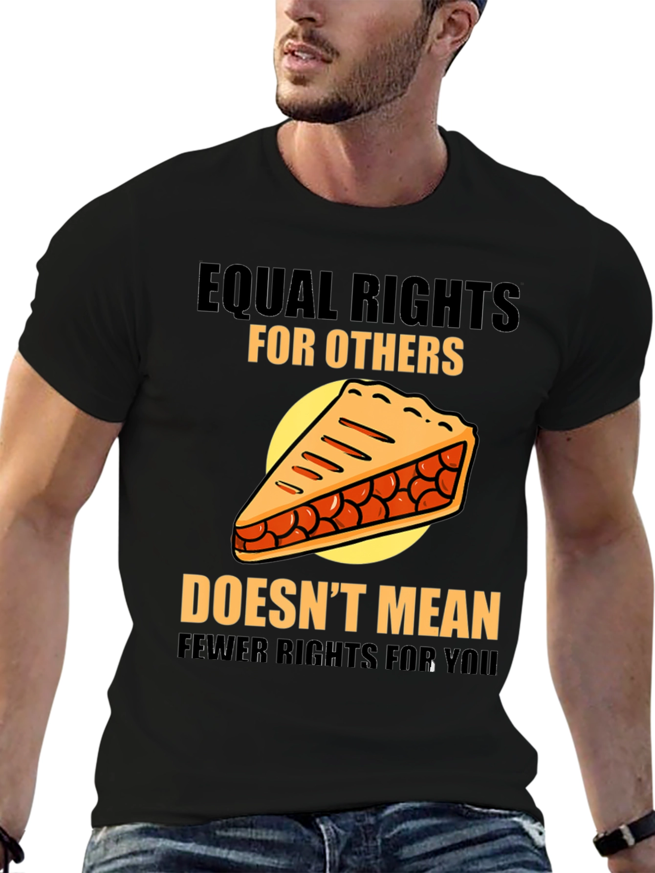 Equal Rights Pie Chart Black T-Shirt