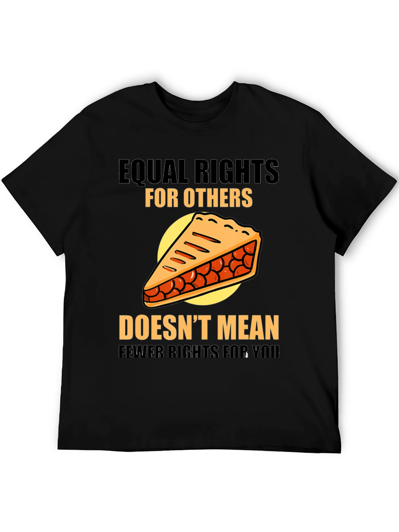 Equal Rights Pie Chart Black T-Shirt