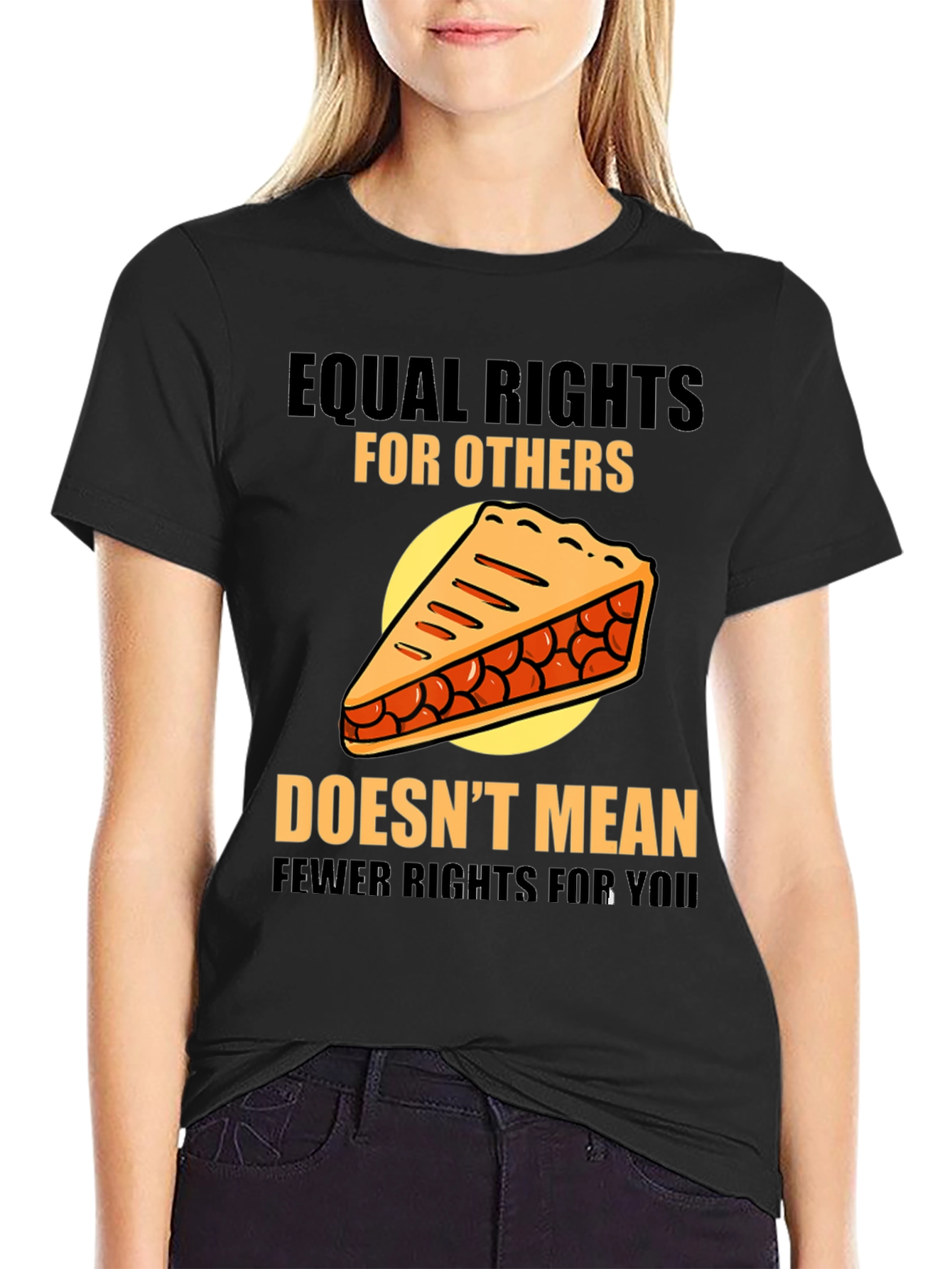 Equal Rights Pie Chart Black T-Shirt