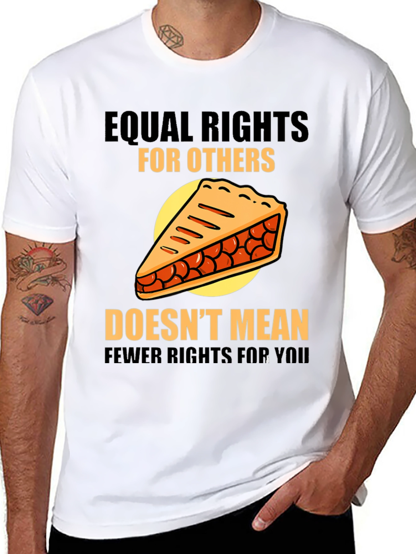 Equal Rights Pie Chart Black T-Shirt