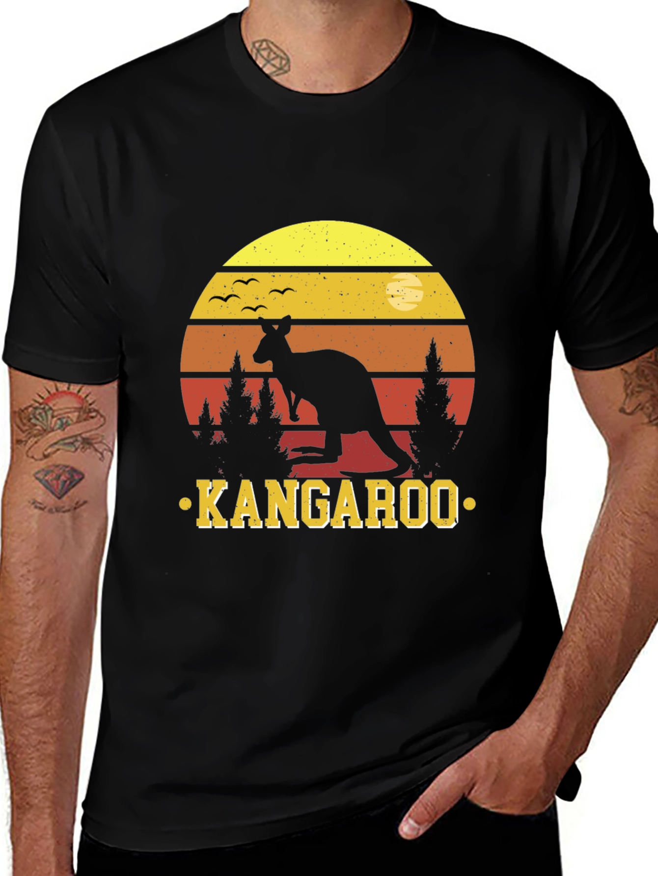 Kangaroo Sunset T-Shirt - Australian Wildlife Design
