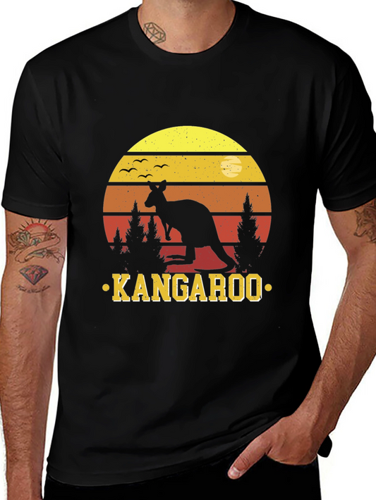 Kangaroo Sunset T-Shirt - Australian Wildlife Design