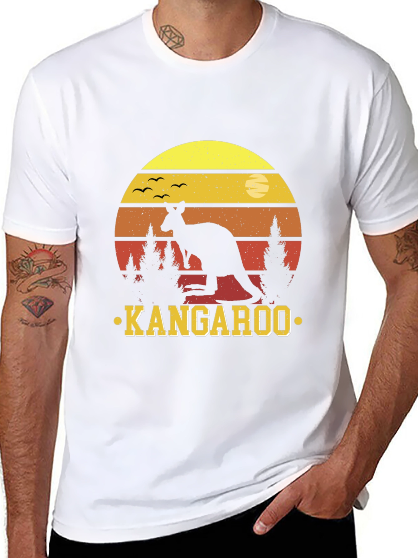 Kangaroo Sunset T-Shirt - Australian Wildlife Design