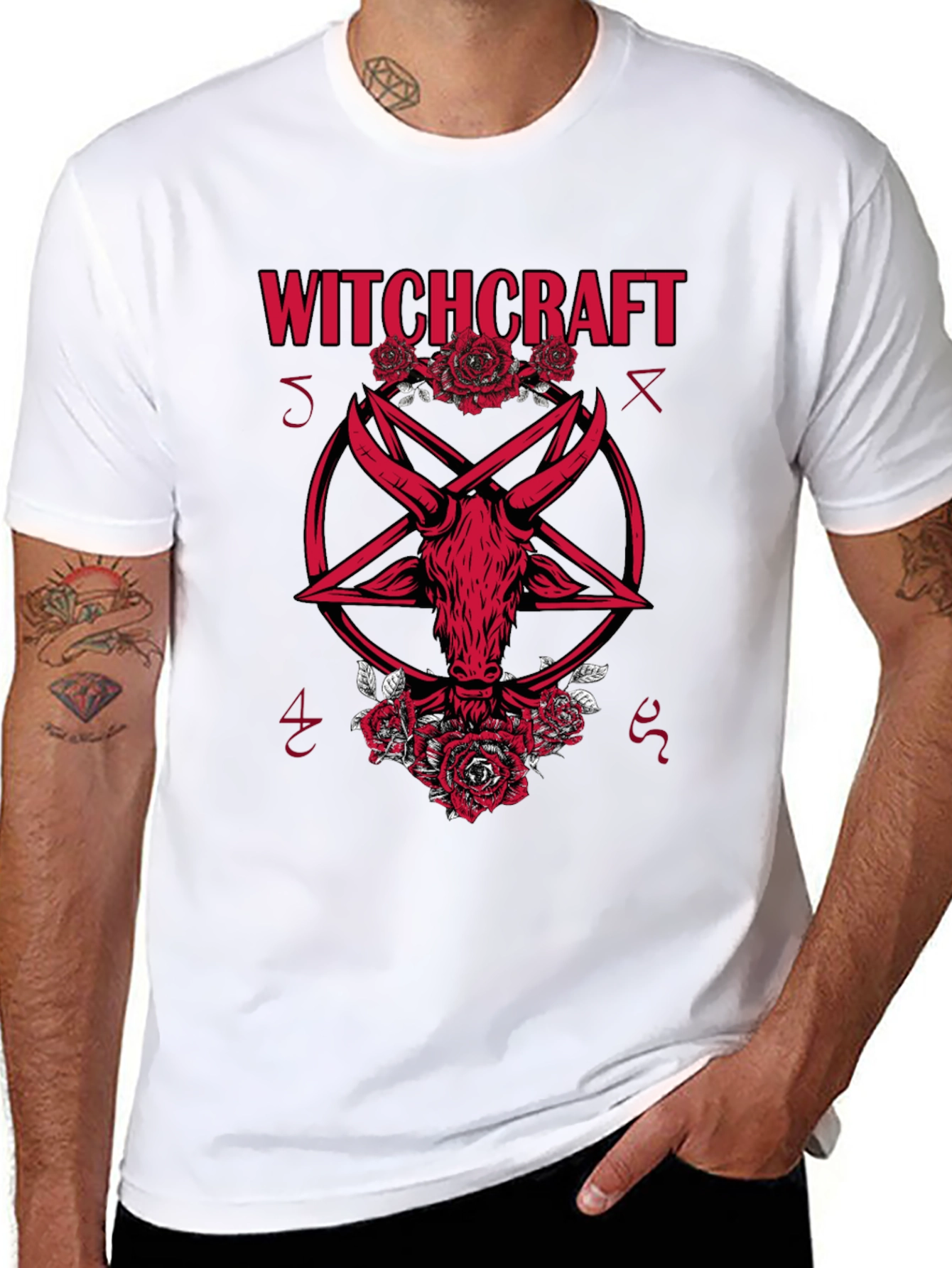 Witchcraft Baphomet Graphic Tee - Gothic Style
