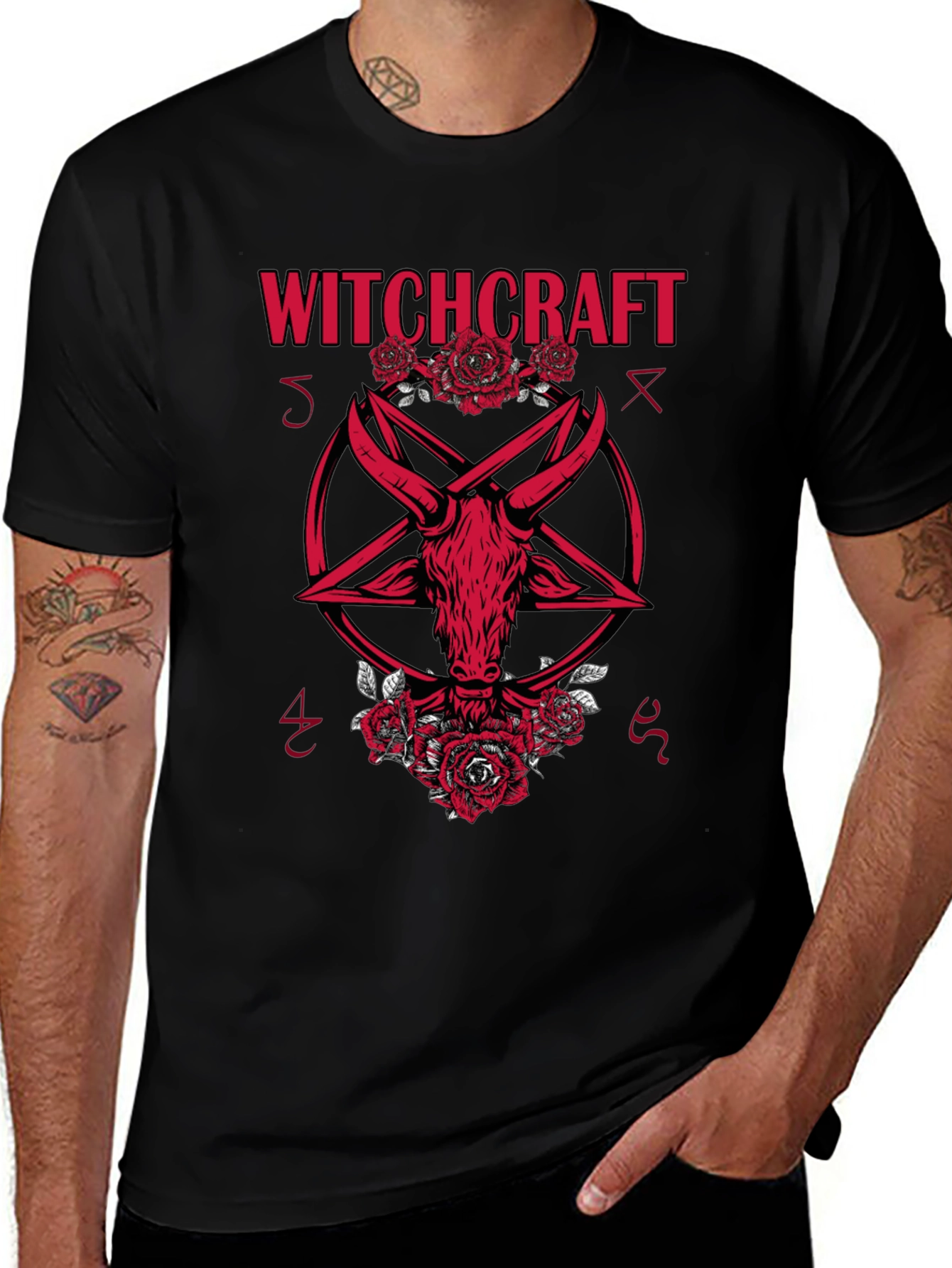 Witchcraft Baphomet Graphic Tee - Gothic Style