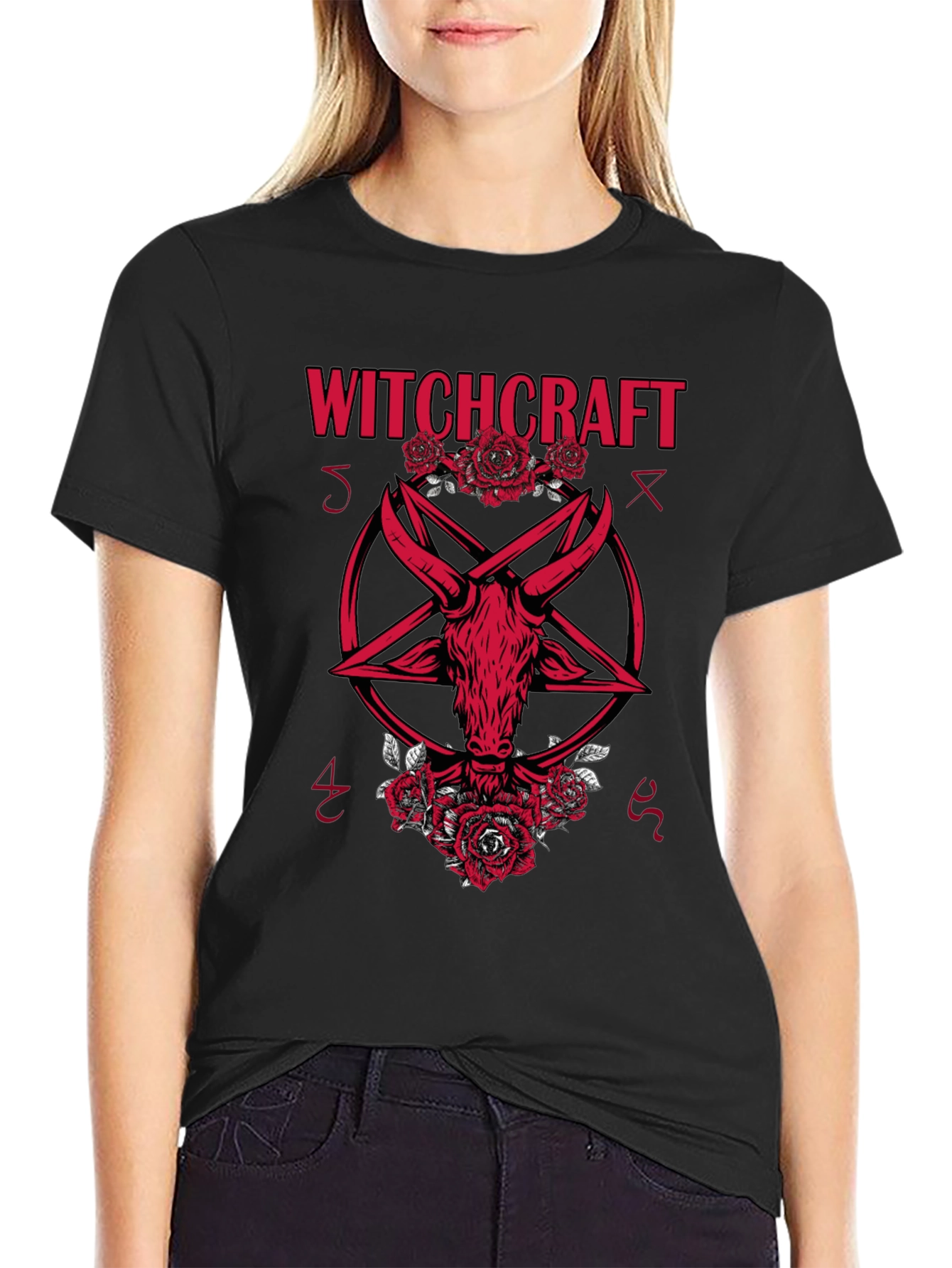 Witchcraft Baphomet Graphic Tee - Gothic Style