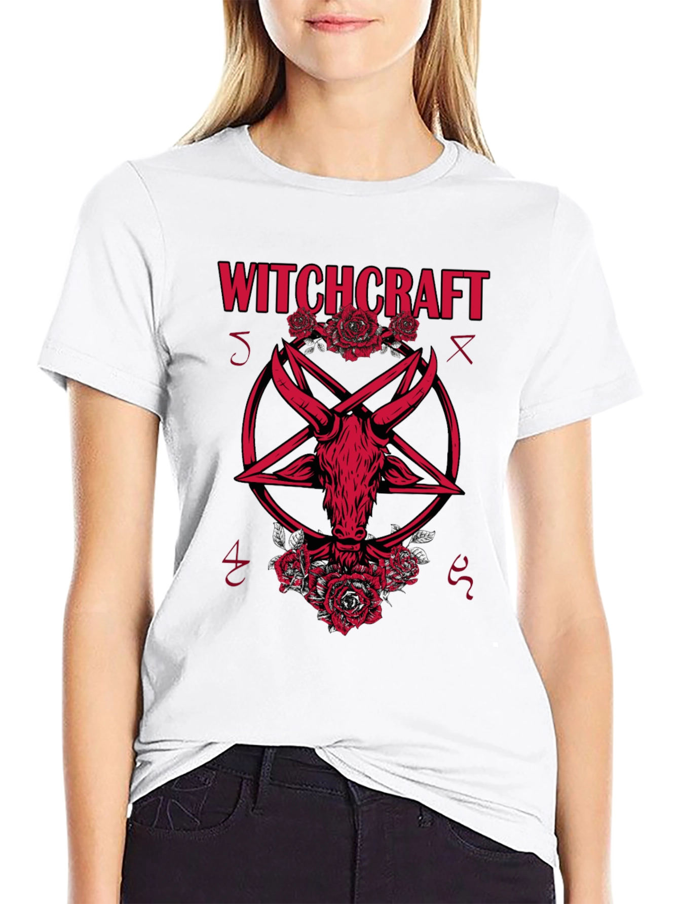 Witchcraft Baphomet Graphic Tee - Gothic Style