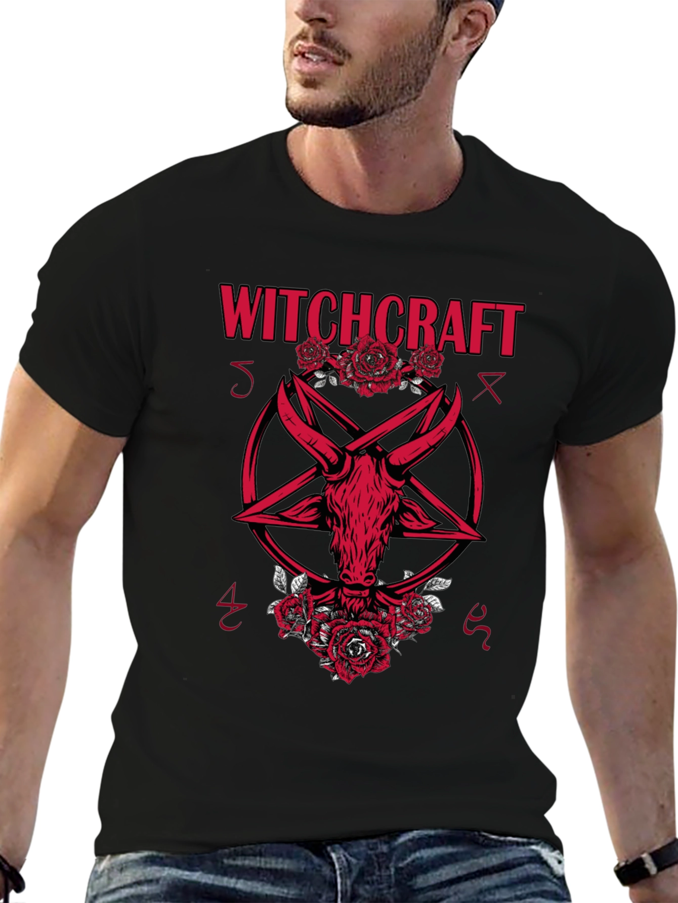 Witchcraft Baphomet Graphic Tee - Gothic Style