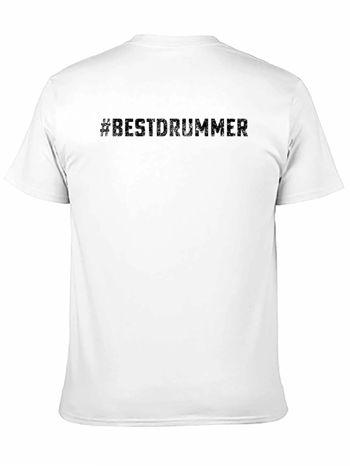 #BestDrummer Black Cotton Crew Neck T-Shirt