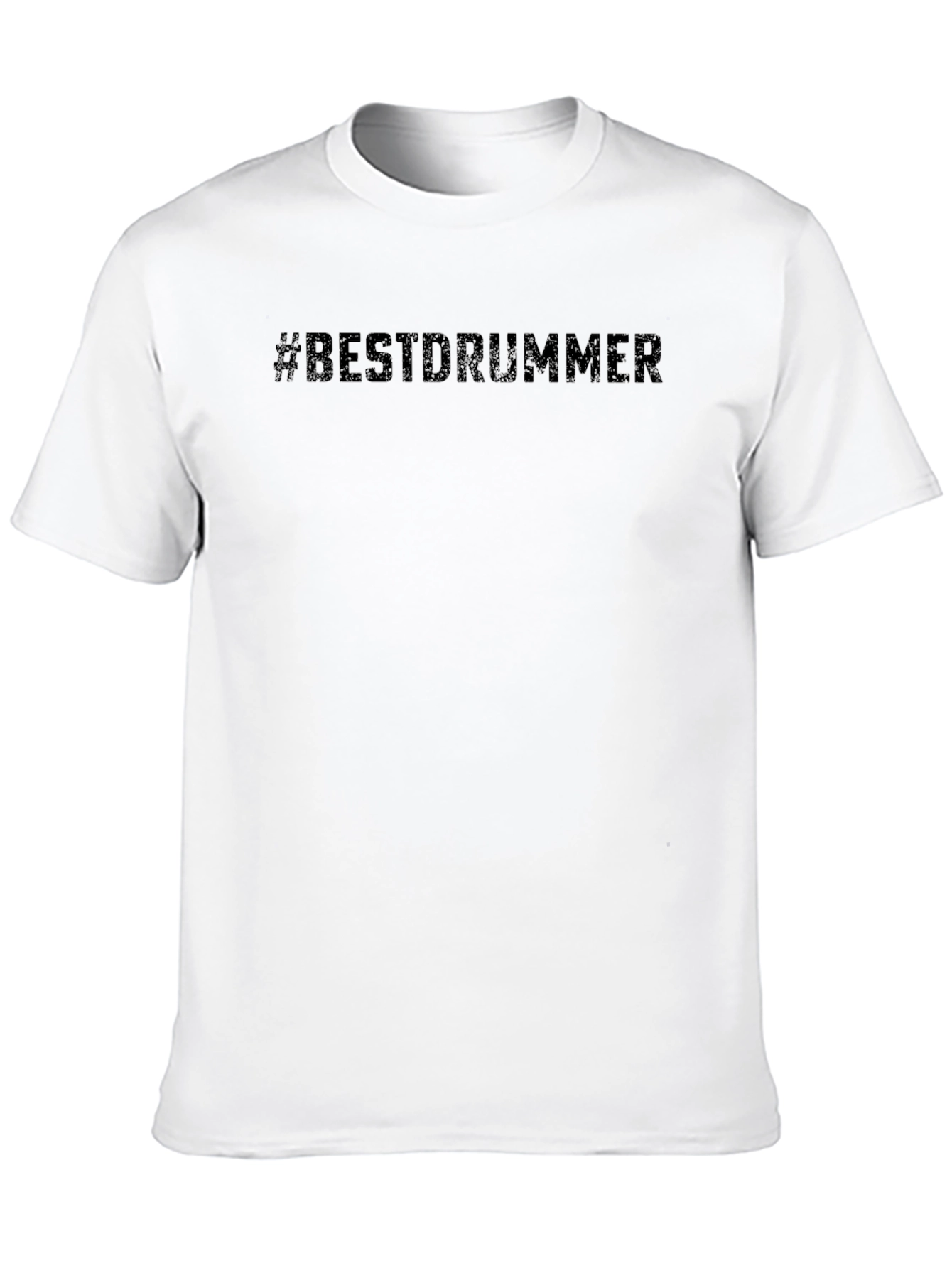 #BestDrummer Black Cotton Crew Neck T-Shirt