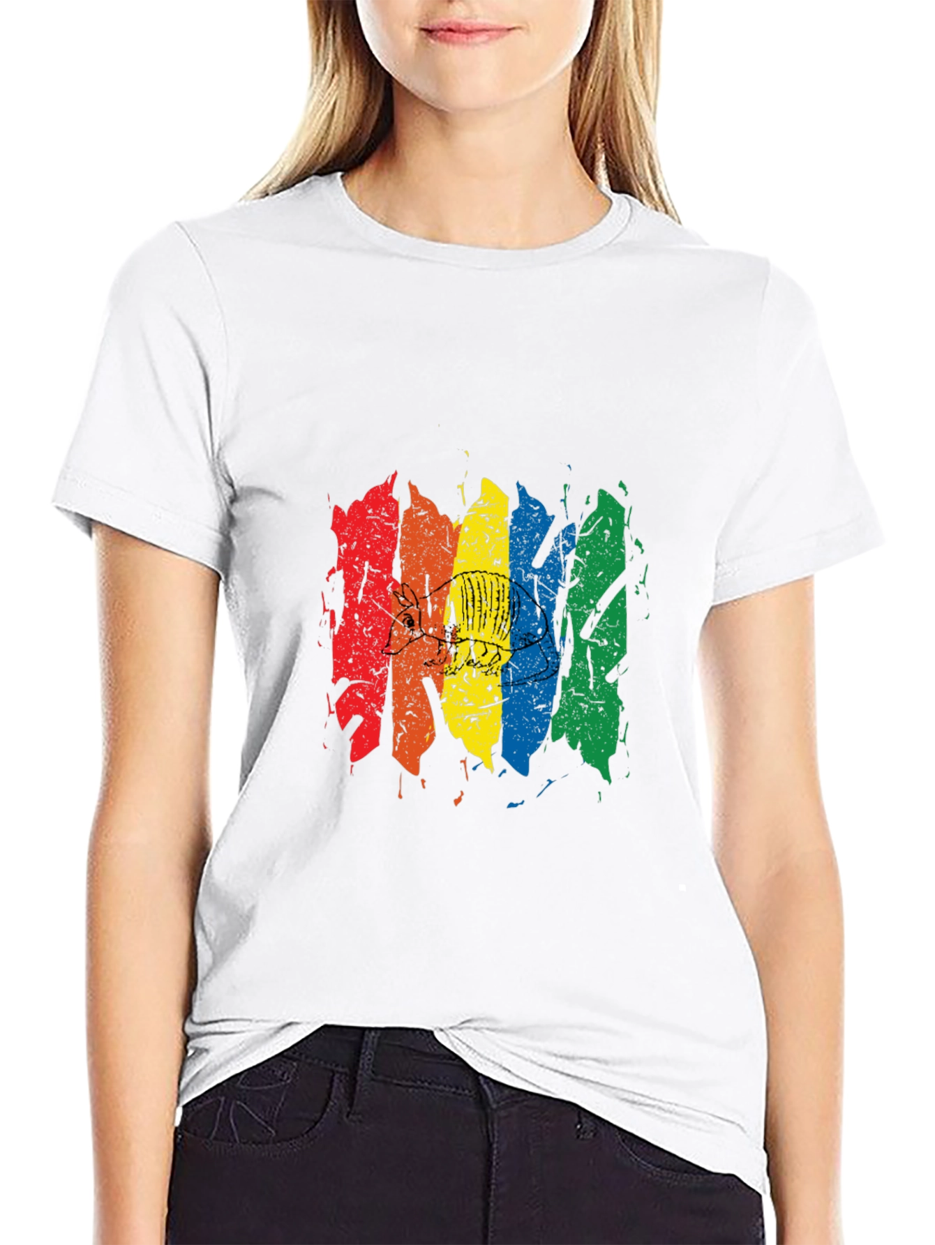 Rainbow Disc Golf Graphic Tee - Black