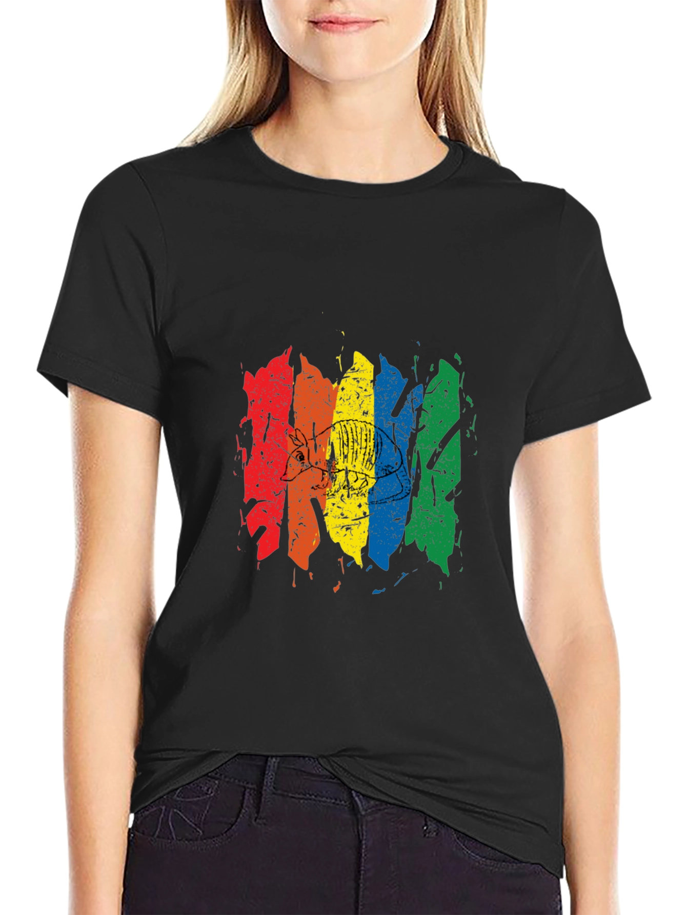 Rainbow Disc Golf Graphic Tee - Black