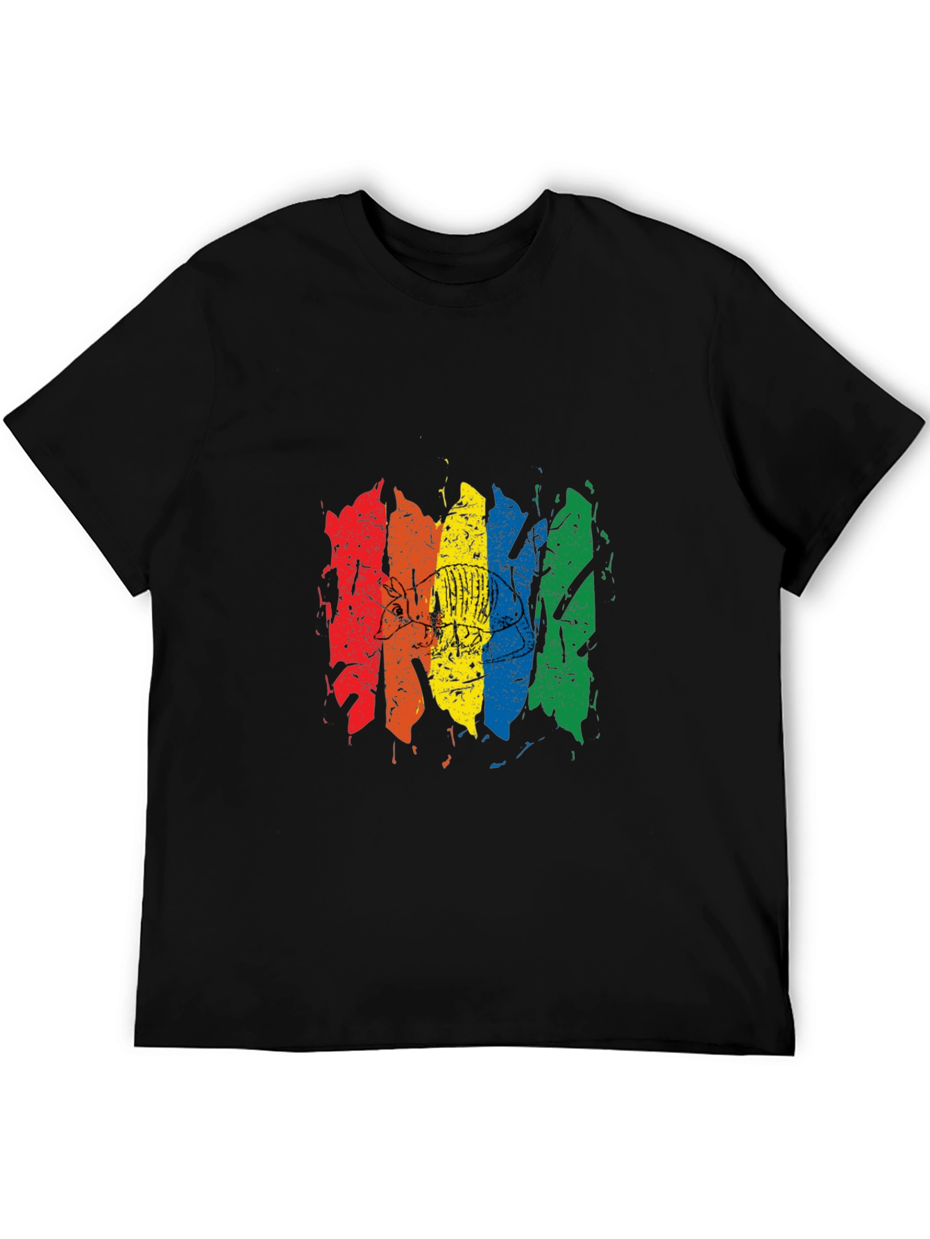 Rainbow Disc Golf Graphic Tee - Black