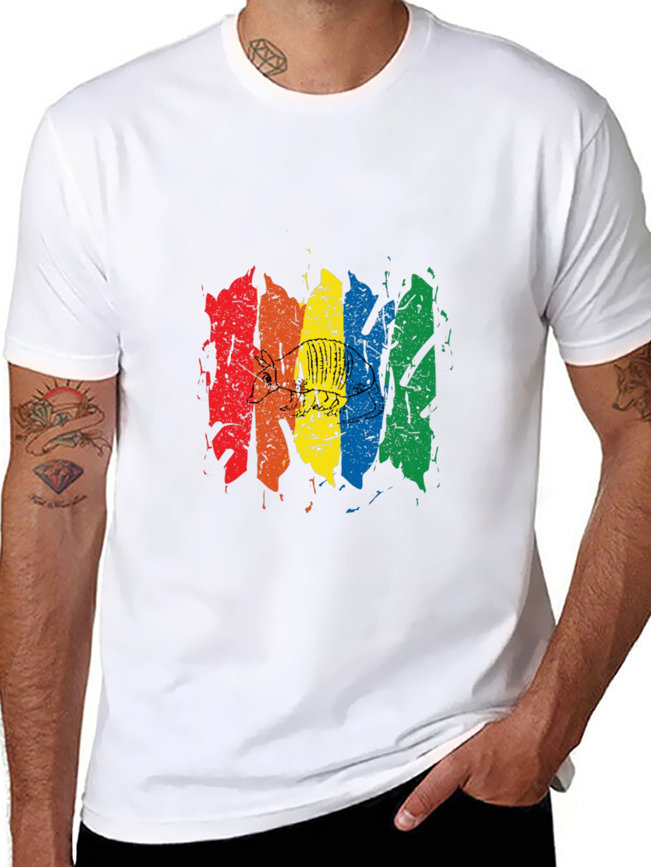 Rainbow Disc Golf Graphic Tee - Black