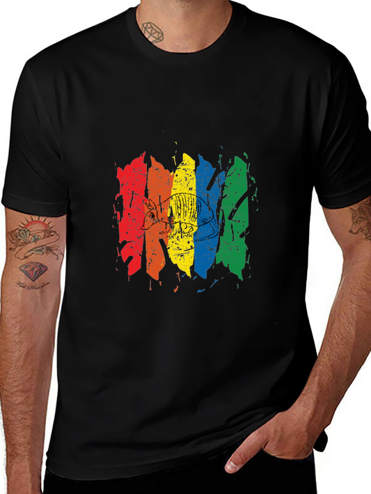 Rainbow Disc Golf Graphic Tee - Black