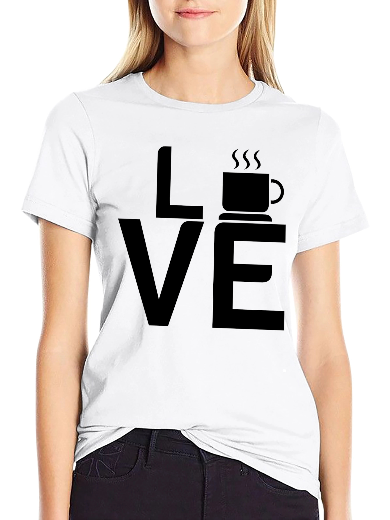 Love Coffee Black Graphic T-Shirt - Casual Wear