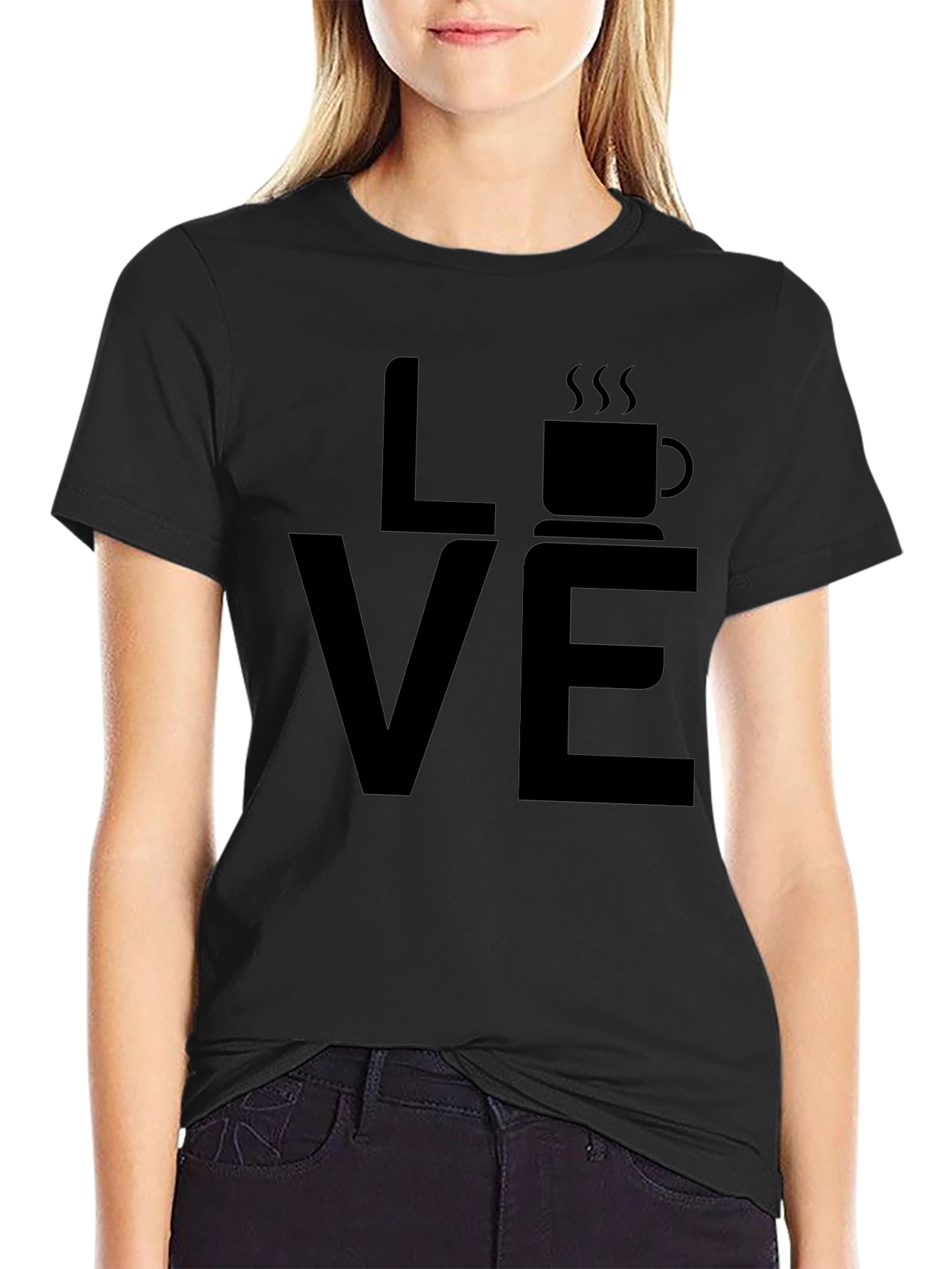 Love Coffee Black Graphic T-Shirt - Casual Wear