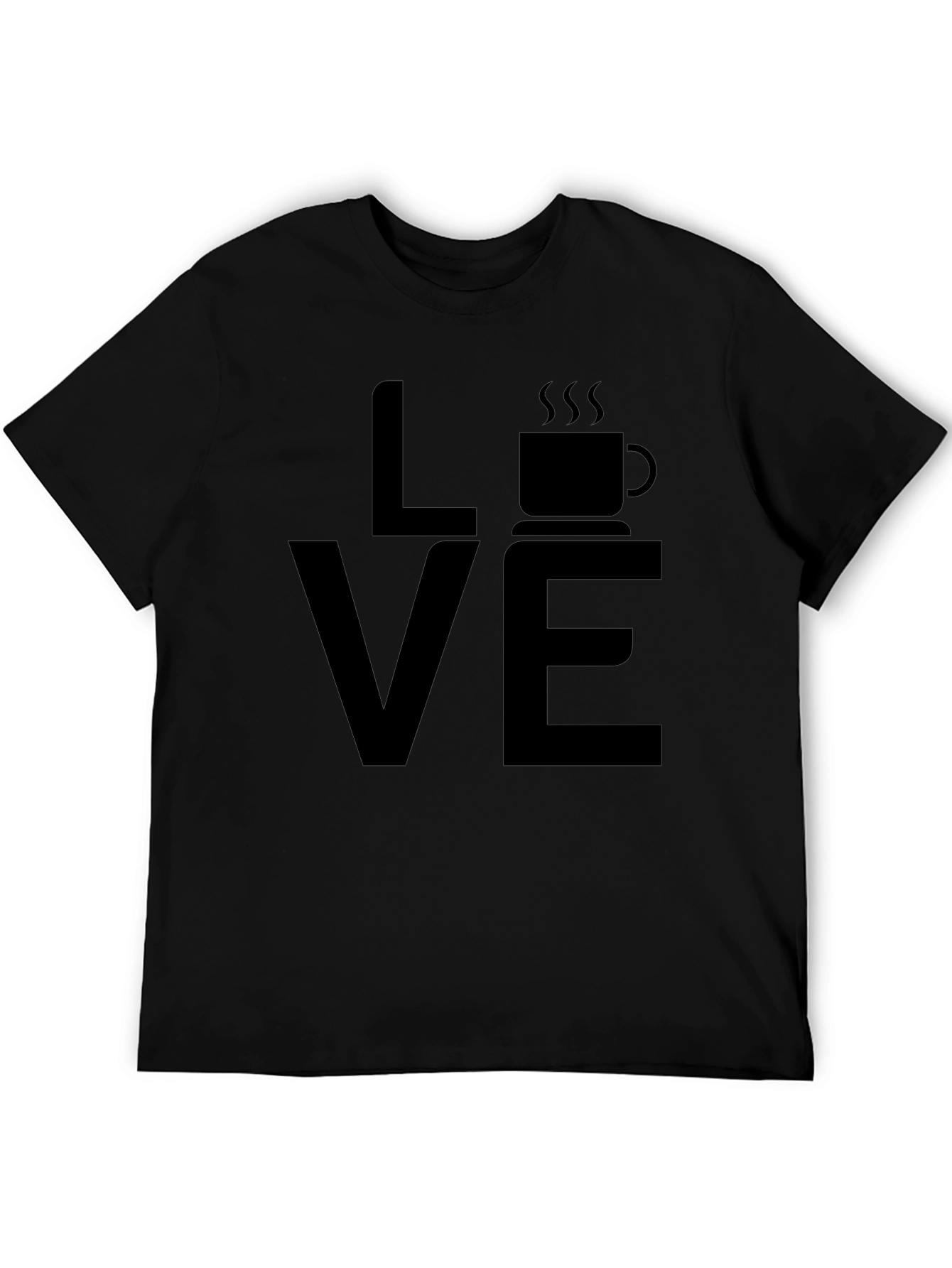 Love Coffee Black Graphic T-Shirt - Casual Wear