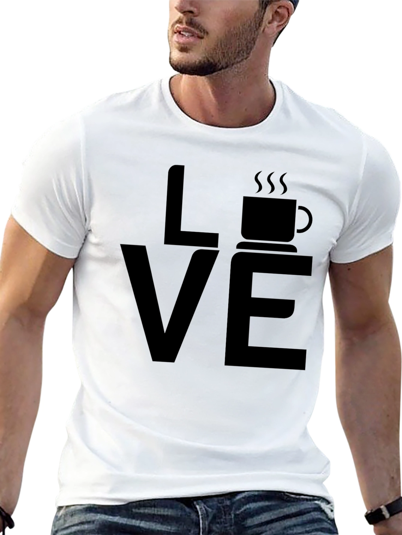 Love Coffee Black Graphic T-Shirt - Casual Wear