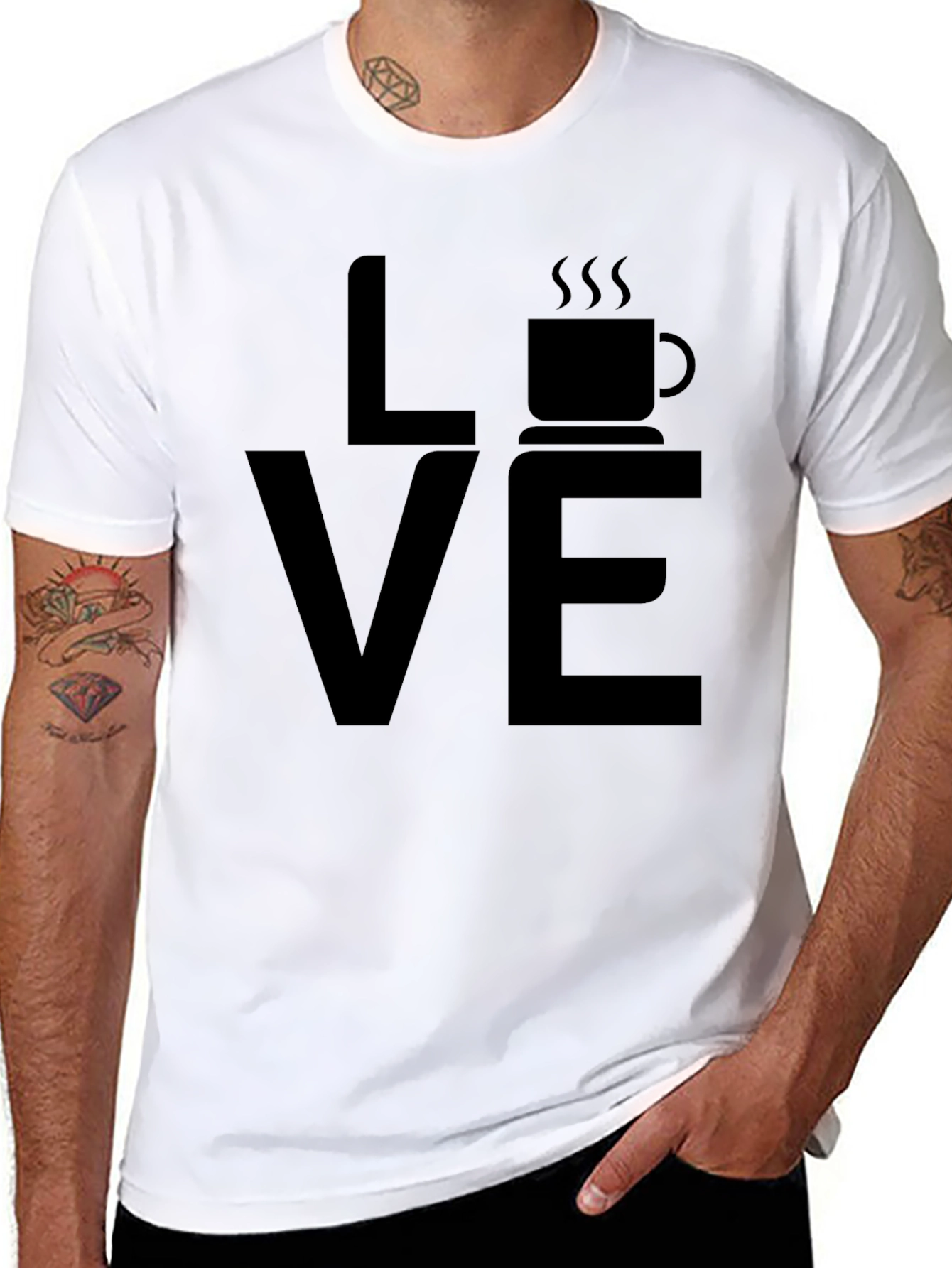 Love Coffee Black Graphic T-Shirt - Casual Wear