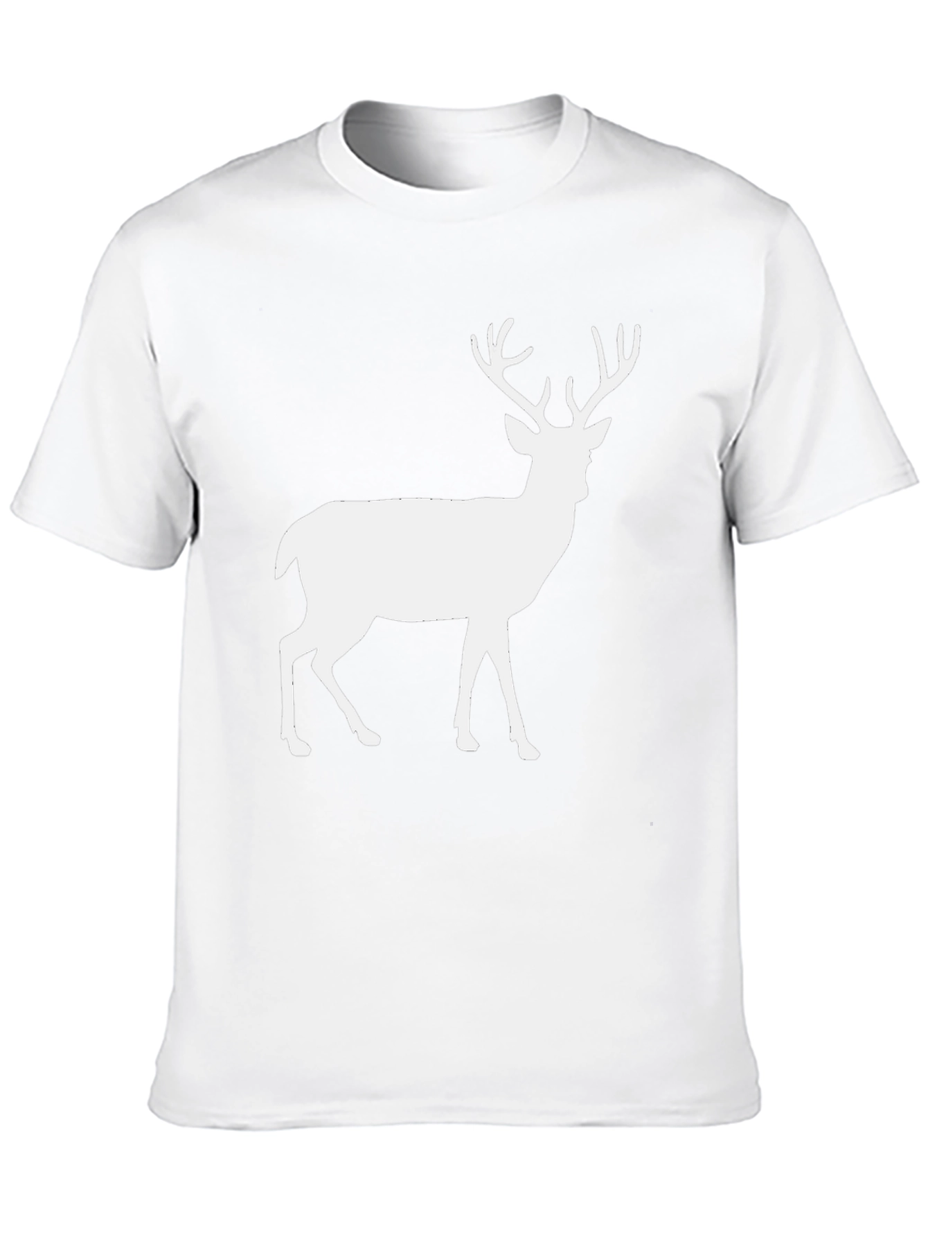 Deer Silhouette Graphic Tee - Black Cotton Blend