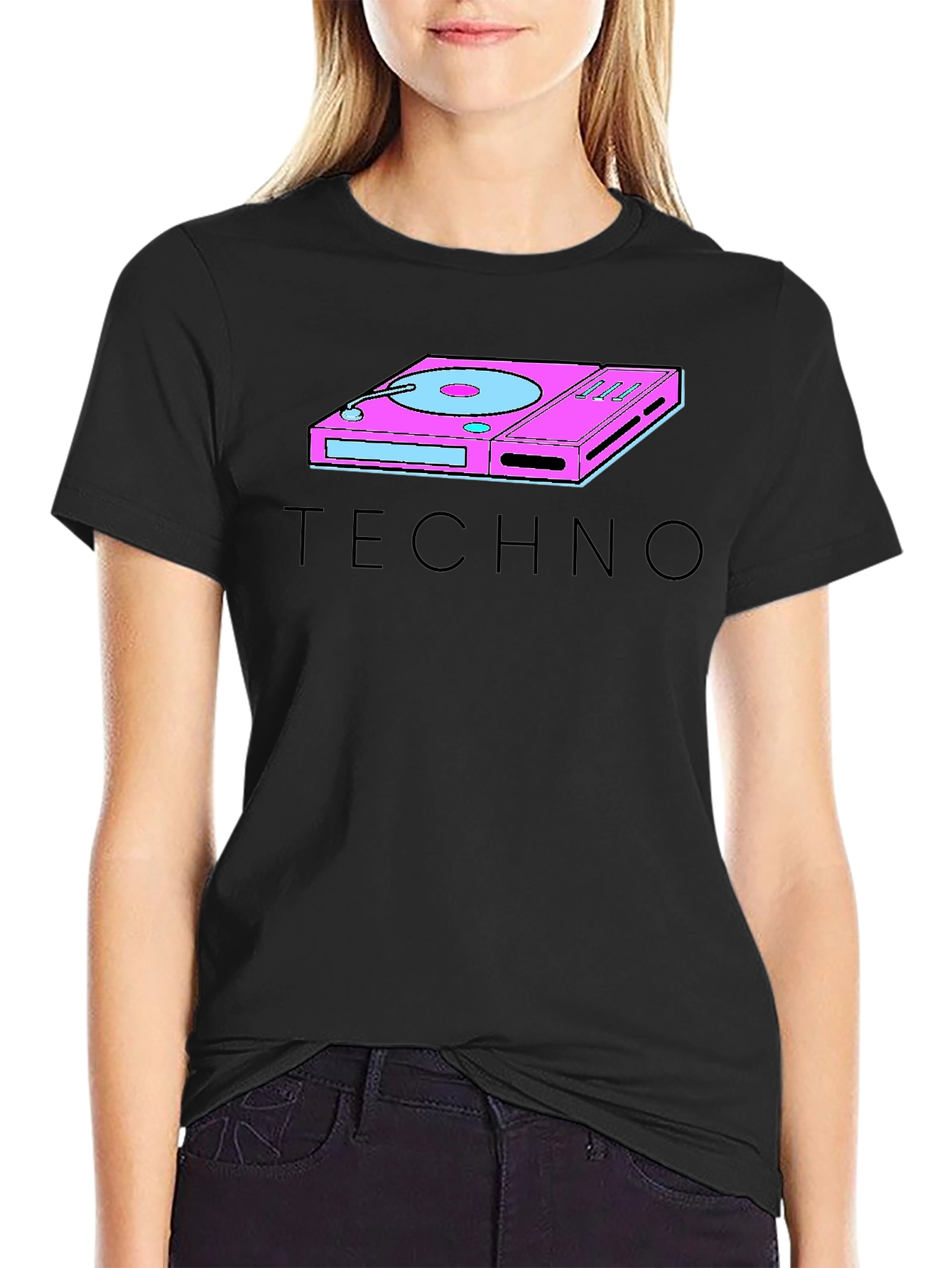 Retro Techno Turntable Graphic T-Shirt
