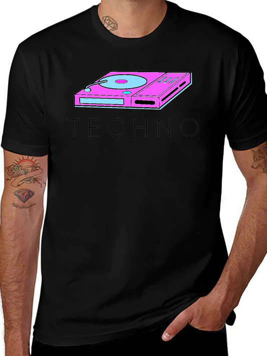Retro Techno Turntable Graphic T-Shirt