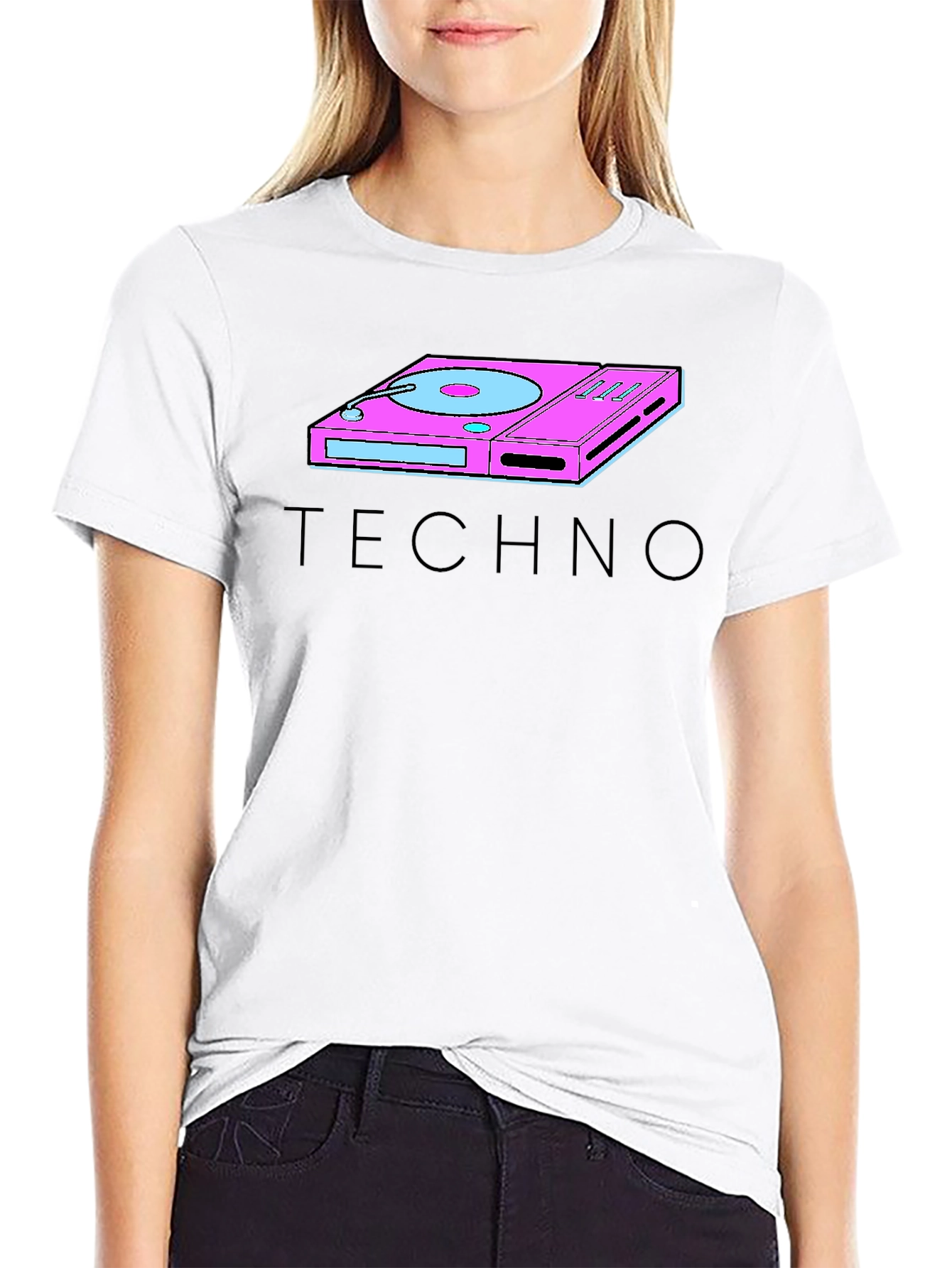 Retro Techno Turntable Graphic T-Shirt