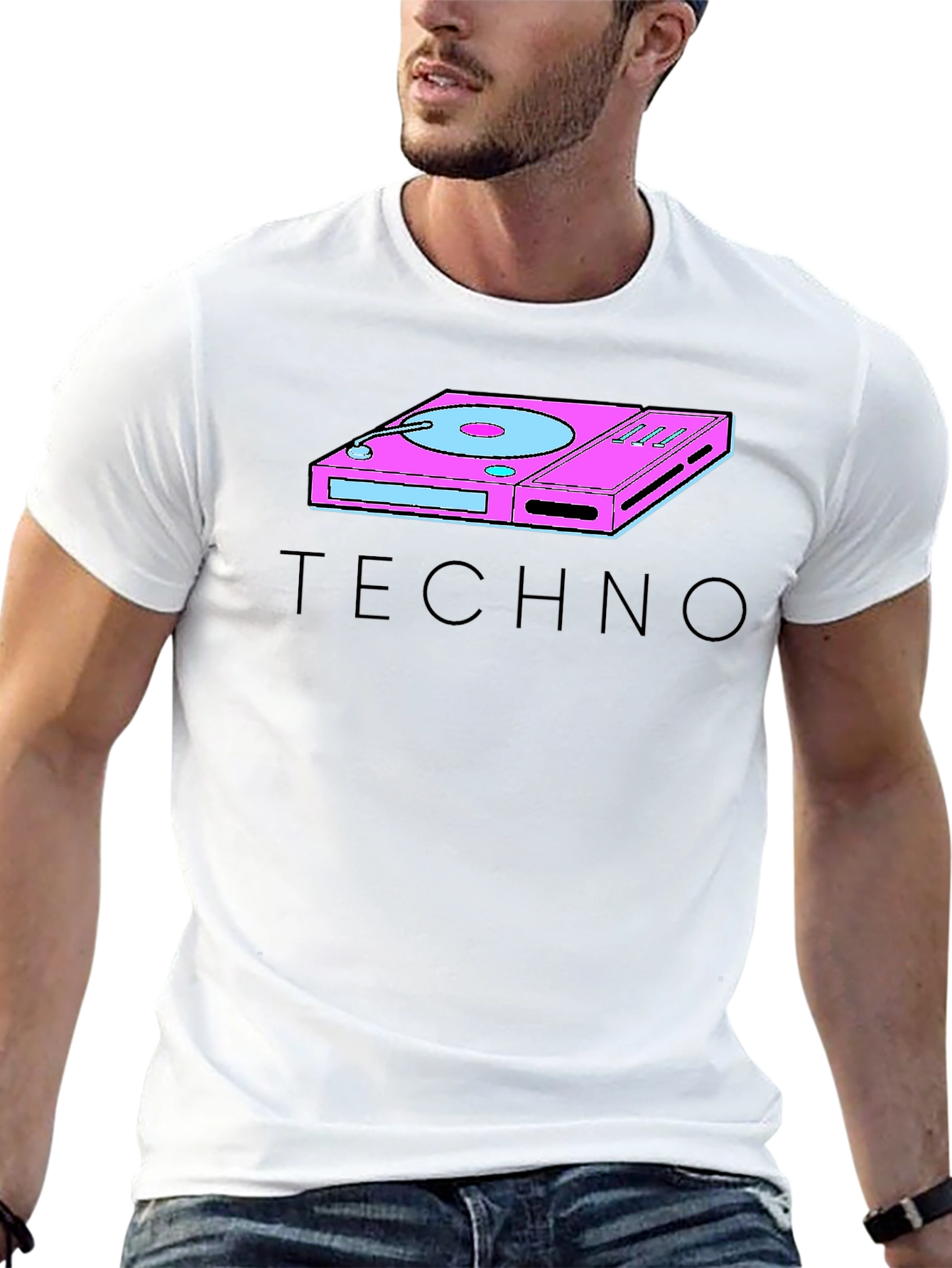 Retro Techno Turntable Graphic T-Shirt