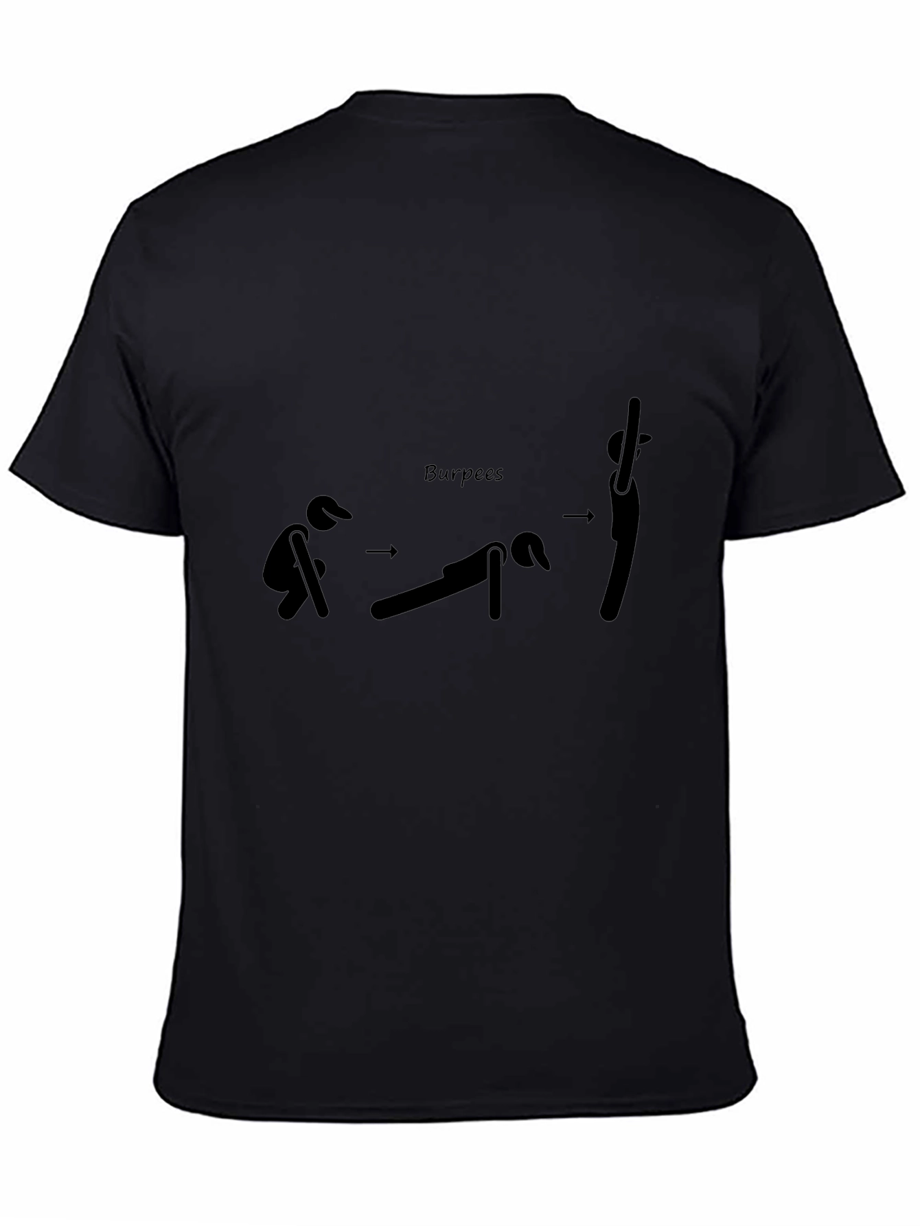 Burpees Workout Graphic T-Shirt - Black