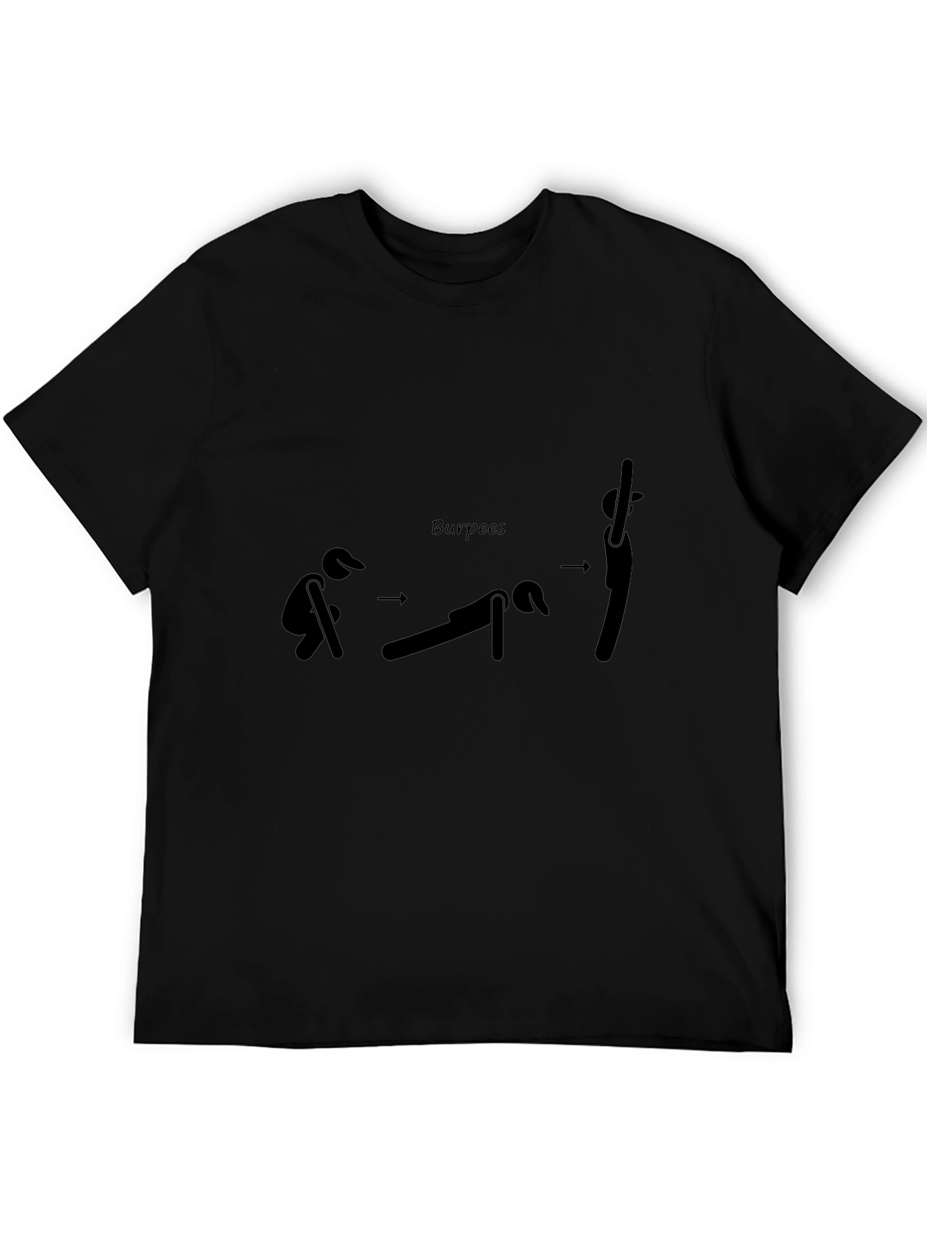 Burpees Workout Graphic T-Shirt - Black