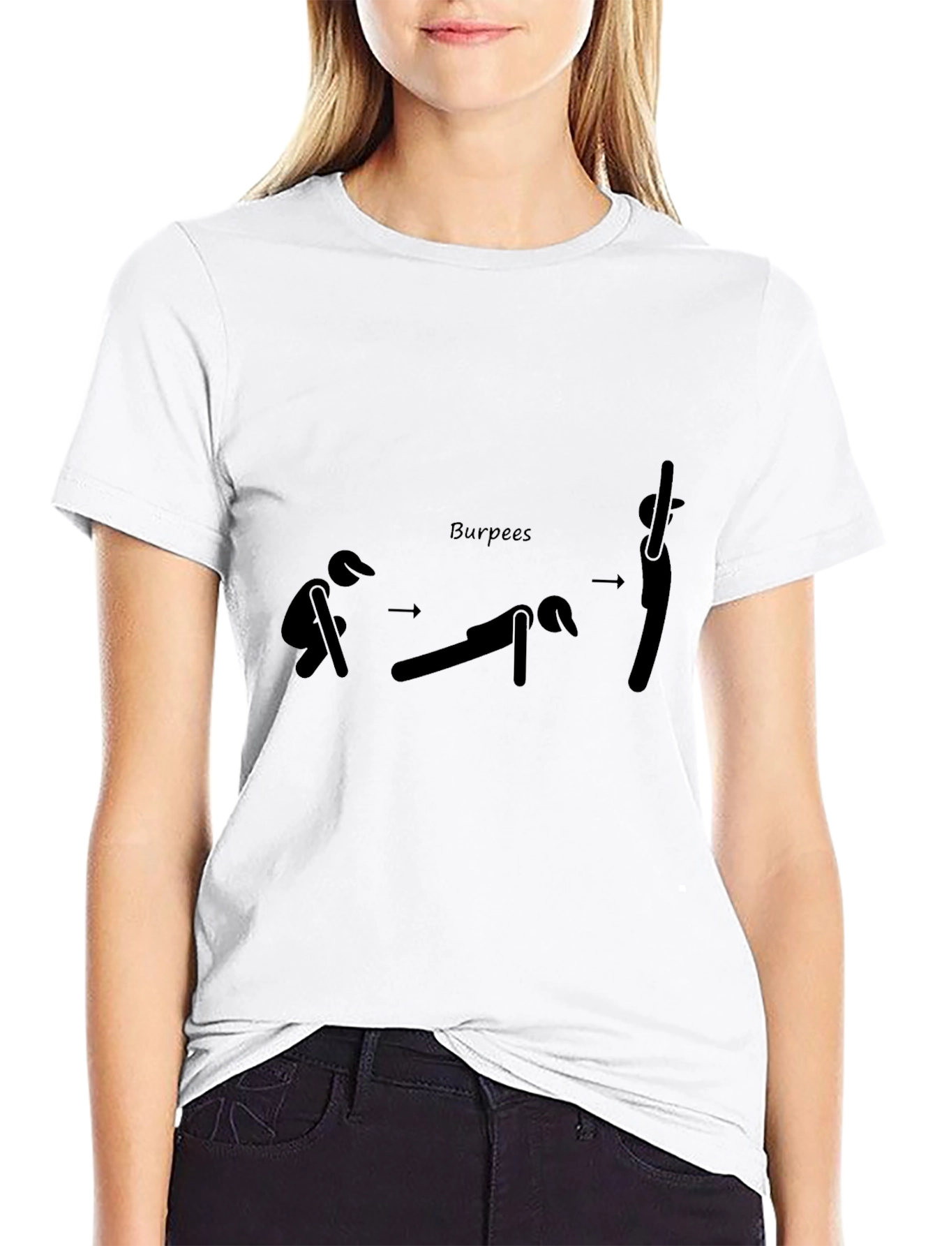 Burpees Workout Graphic T-Shirt - Black