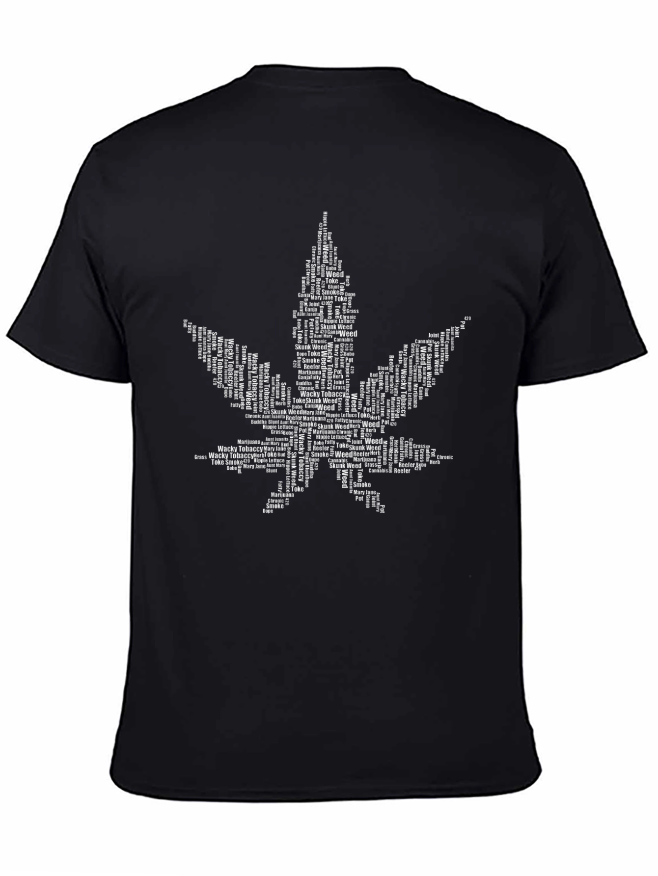 Cannabis Leaf Word Art T-Shirt