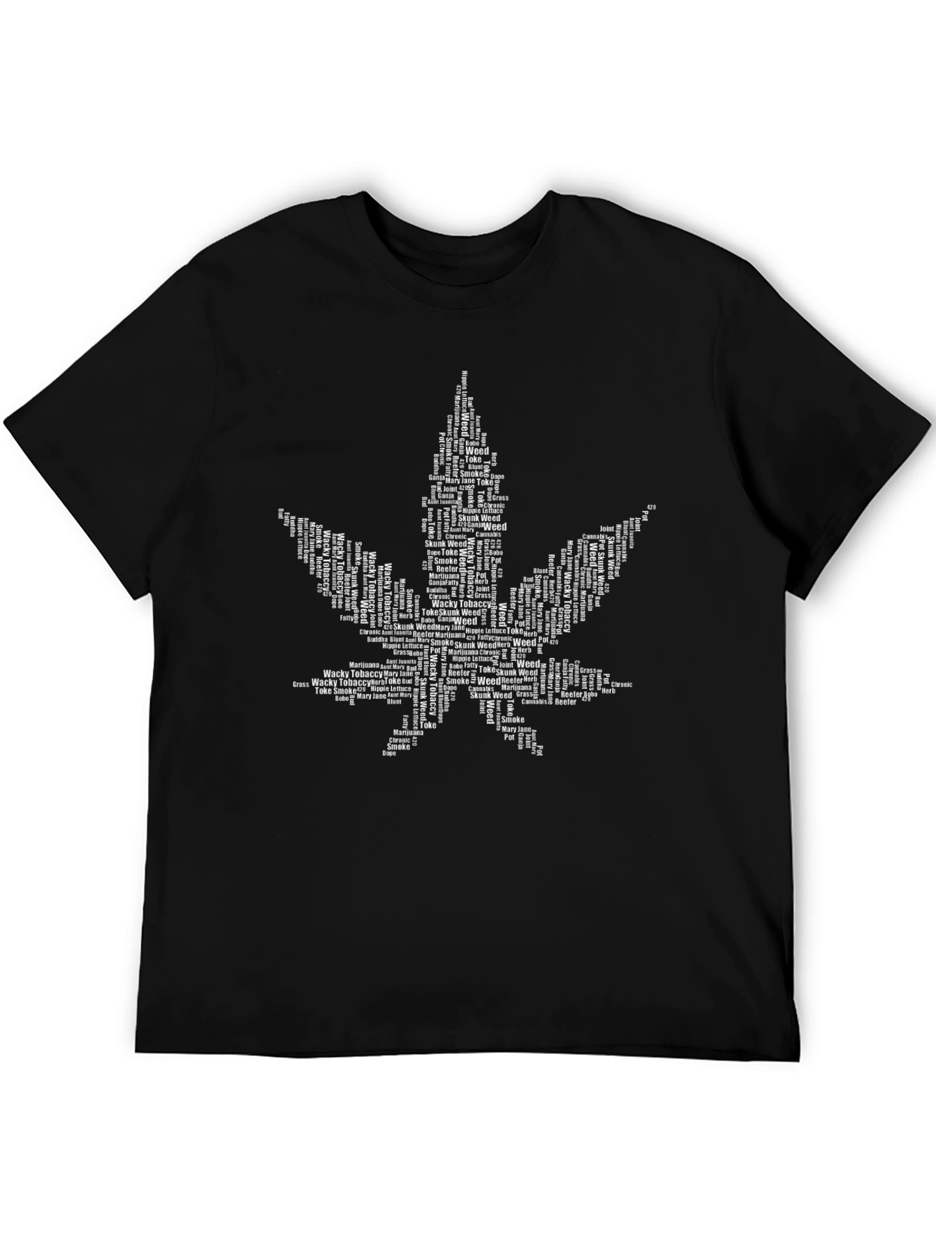 Cannabis Leaf Word Art T-Shirt