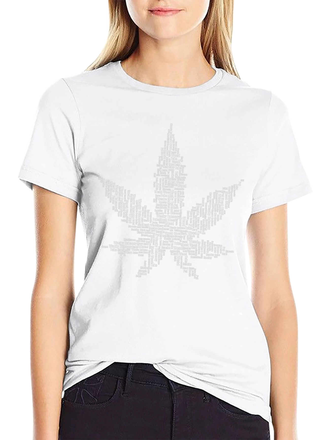 Cannabis Leaf Word Art T-Shirt
