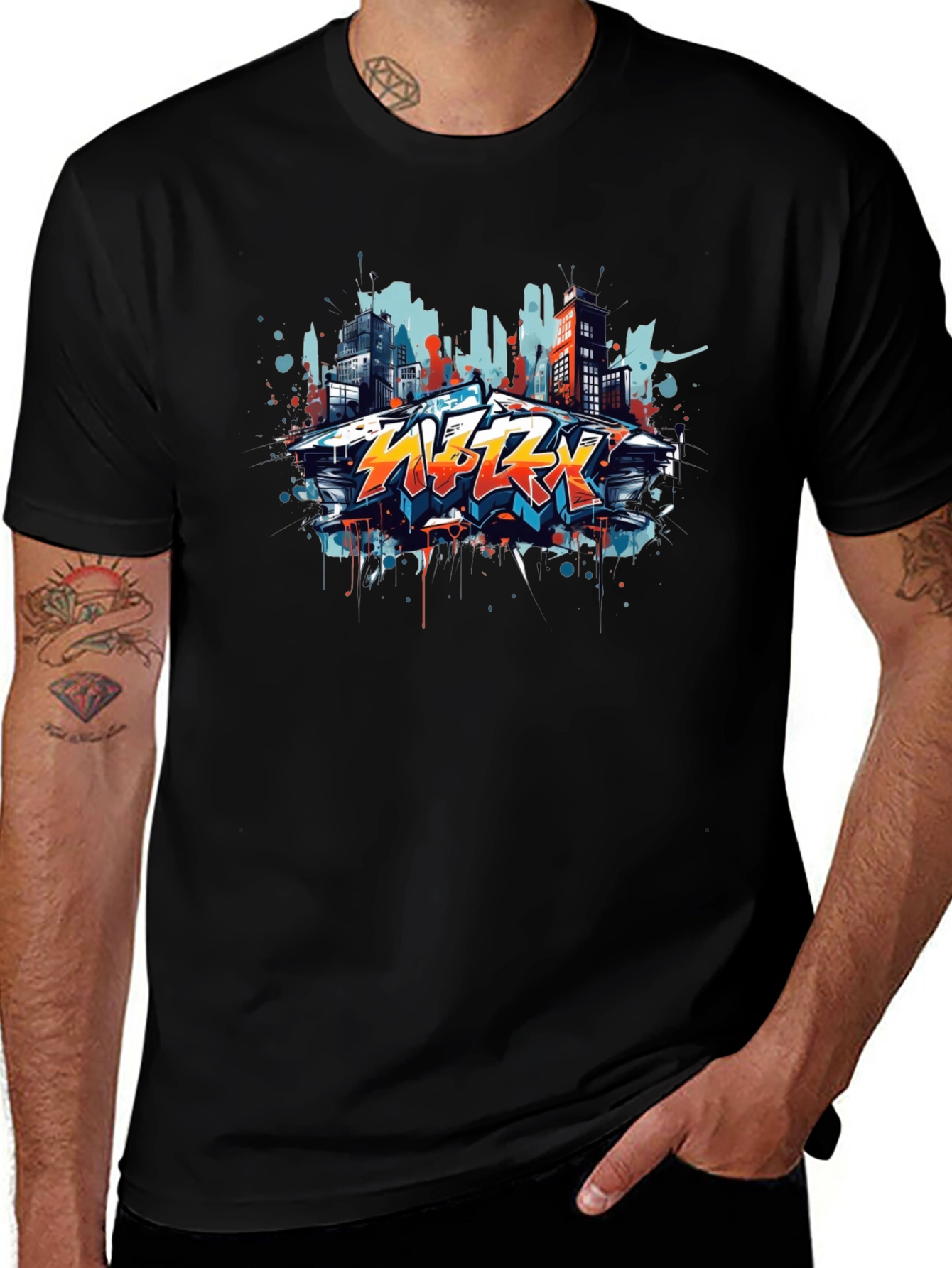 Urban Graffiti Black T-Shirt