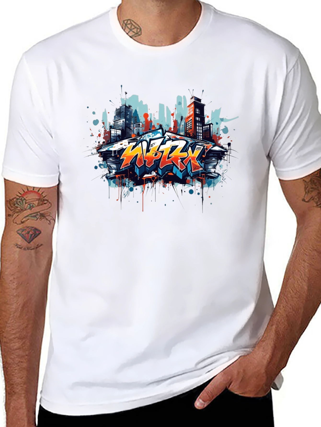 Urban Graffiti Black T-Shirt