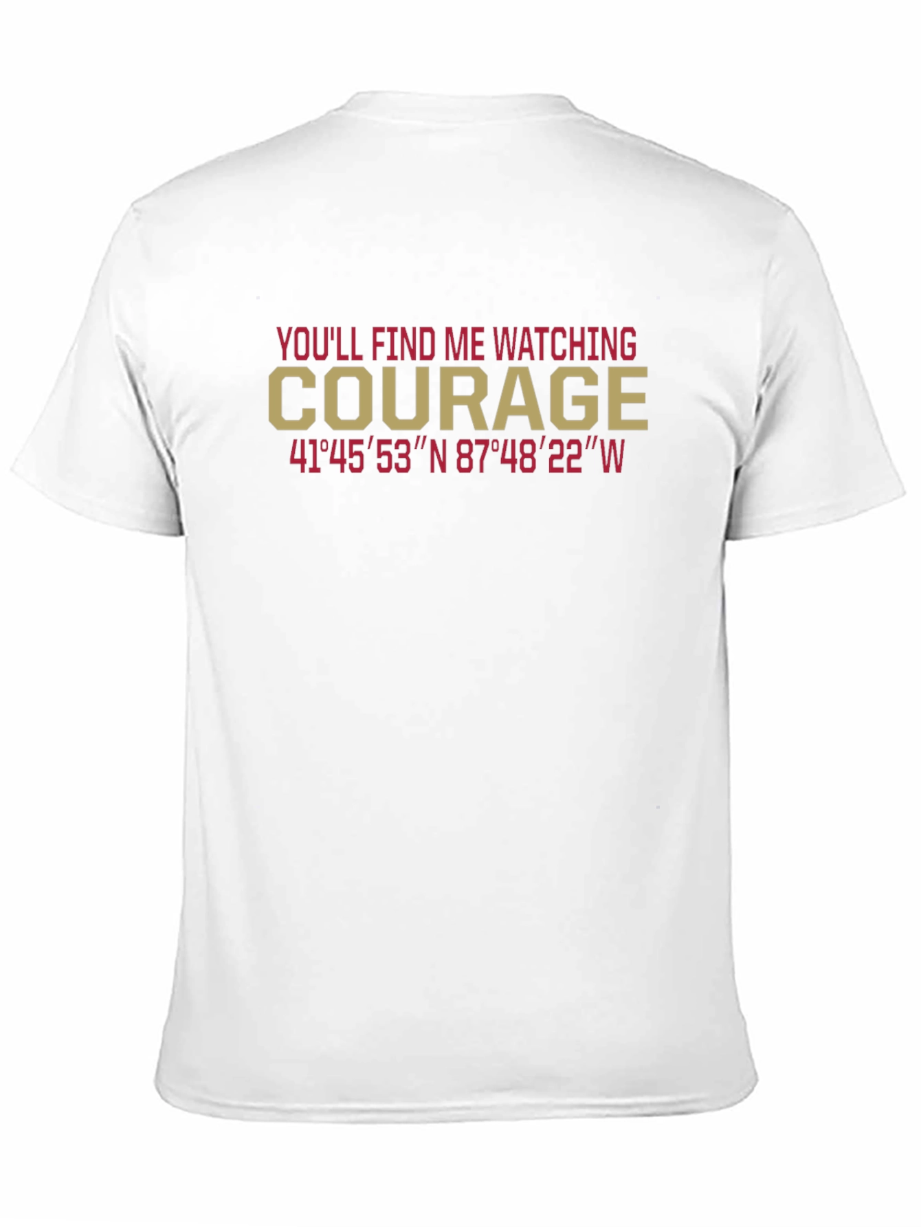 Courage Watching T-Shirt with Coordinates - Black