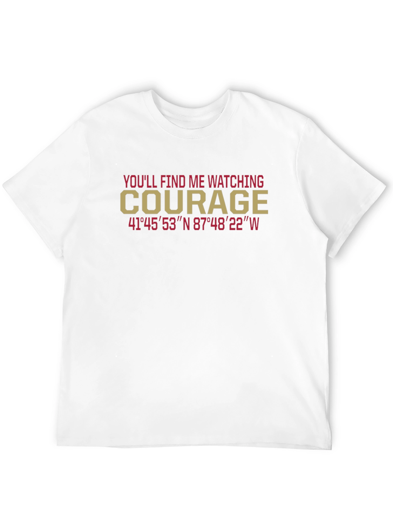 Courage Watching T-Shirt with Coordinates - Black