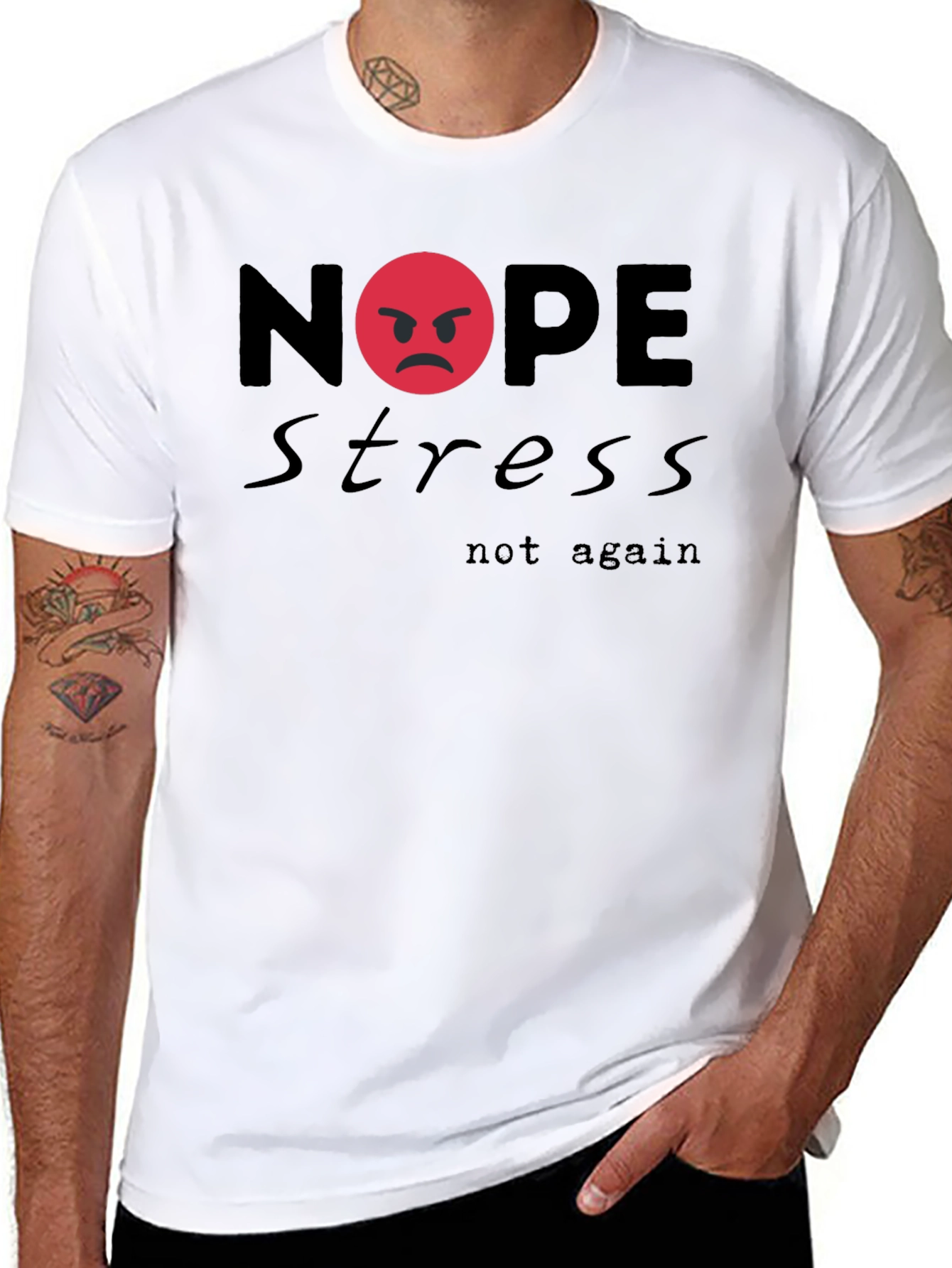 Nope Stress Not Again Graphic T-Shirt