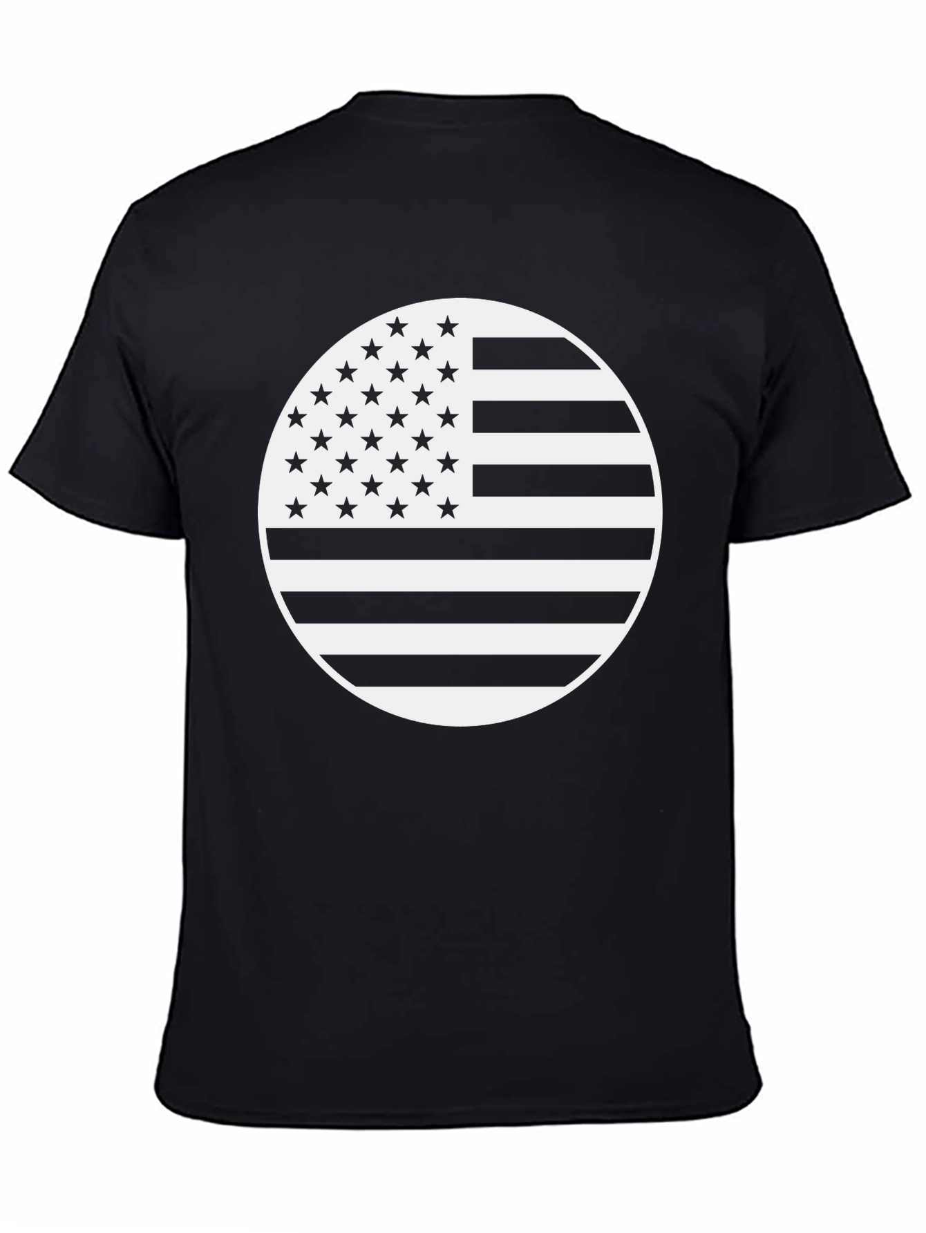 American Flag Circle Graphic Tee - Black